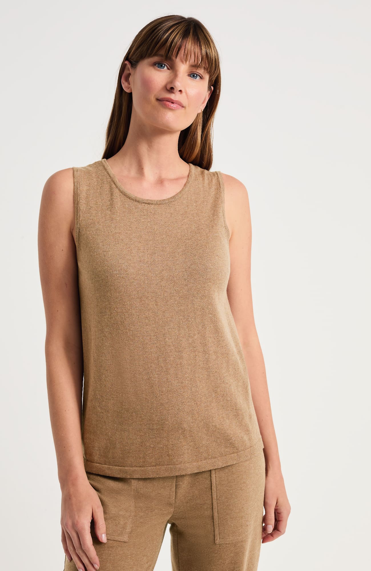 Women's 100% Cotton Getaway Sleeveless Sweater Top (Bark Heather) (Size: M) J. Jill