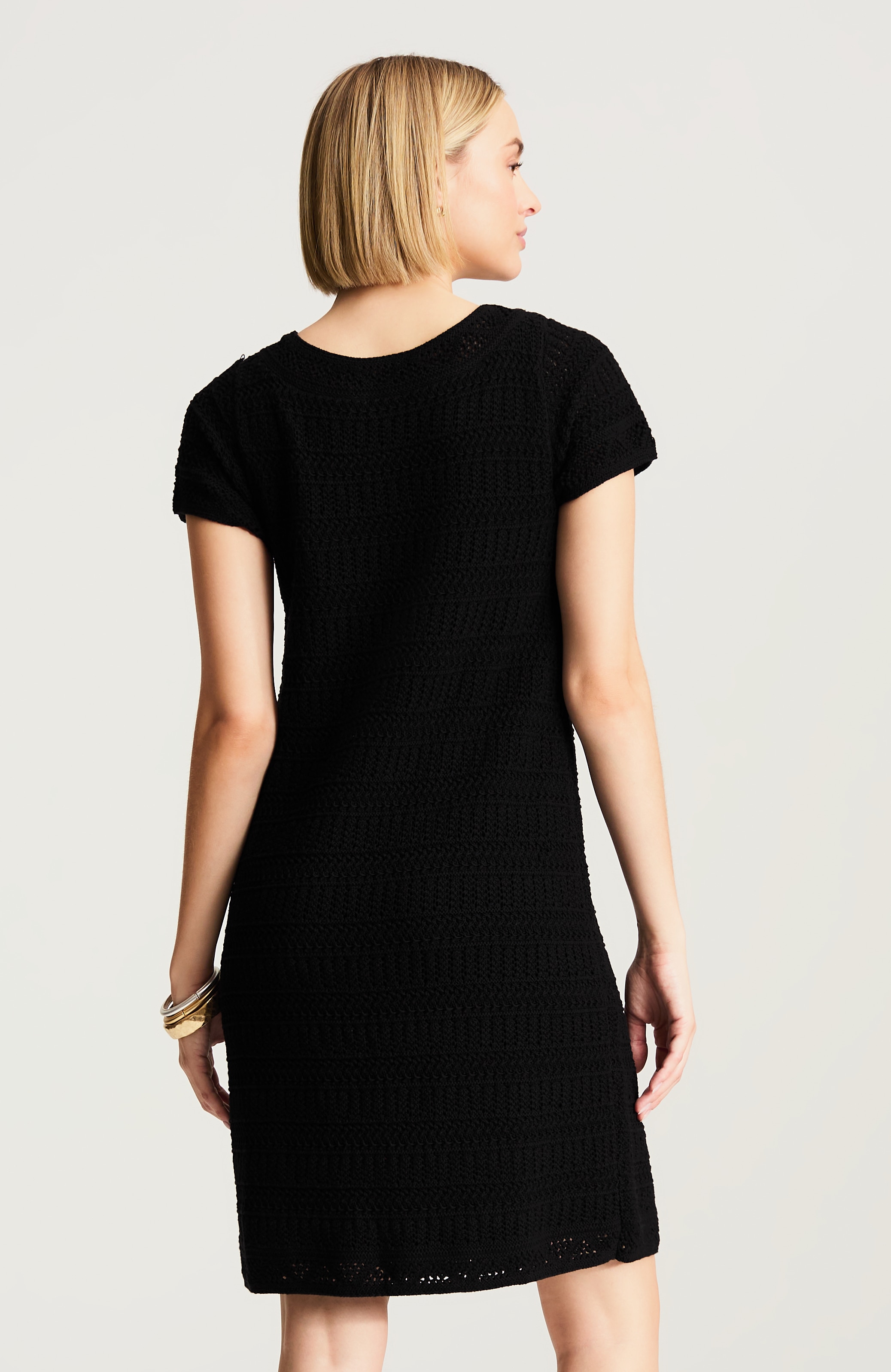 crochet cap-sleeve dress