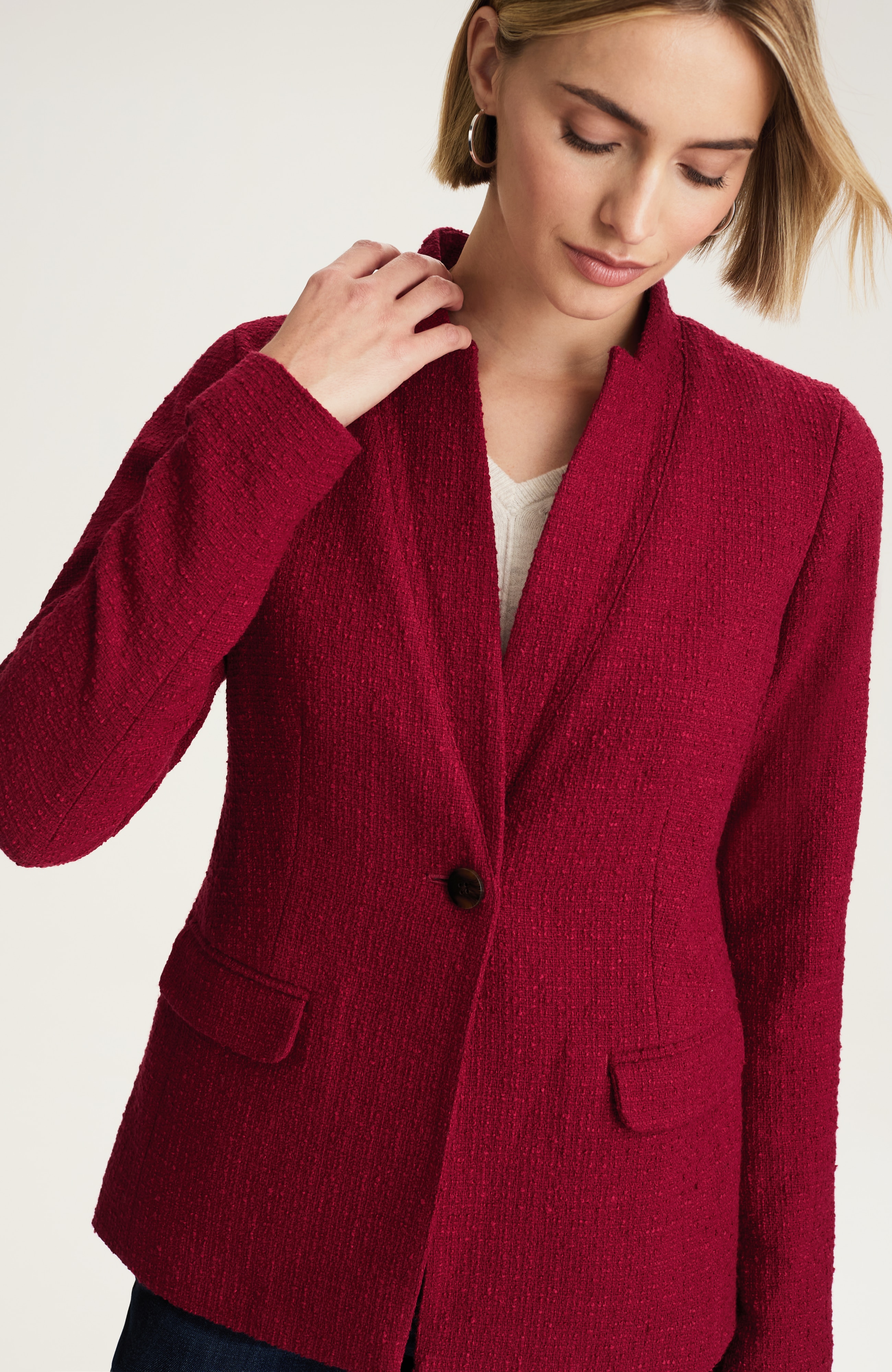 textured-tweed blazer