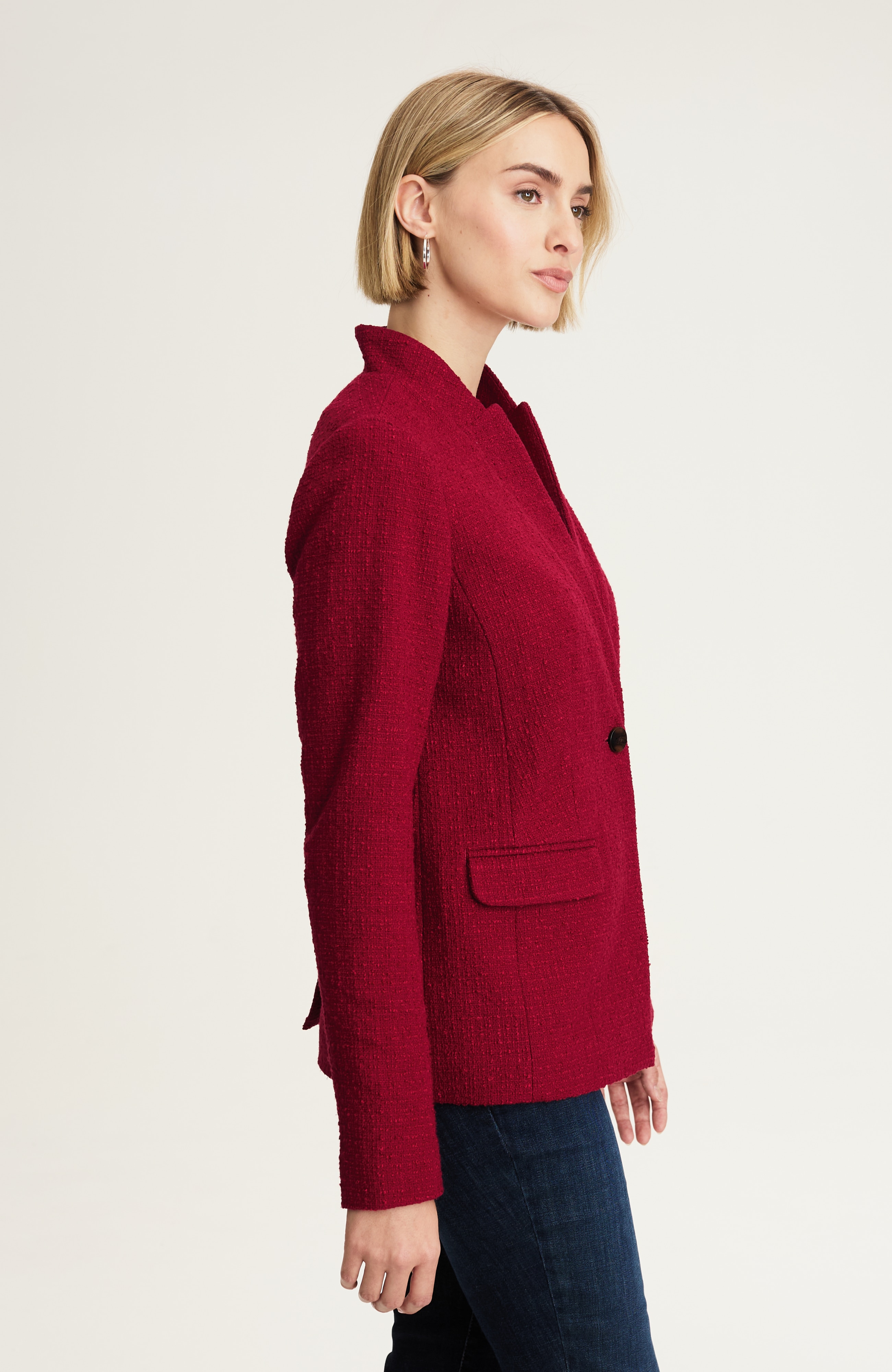 textured-tweed blazer