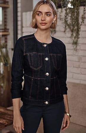 Image for Collarless Denim Jacket