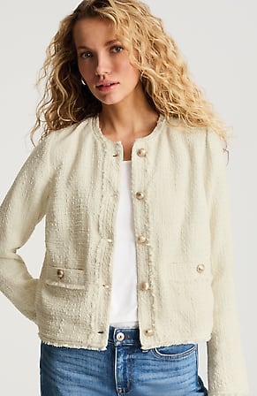 Image for Tweed Button-Front Jacket