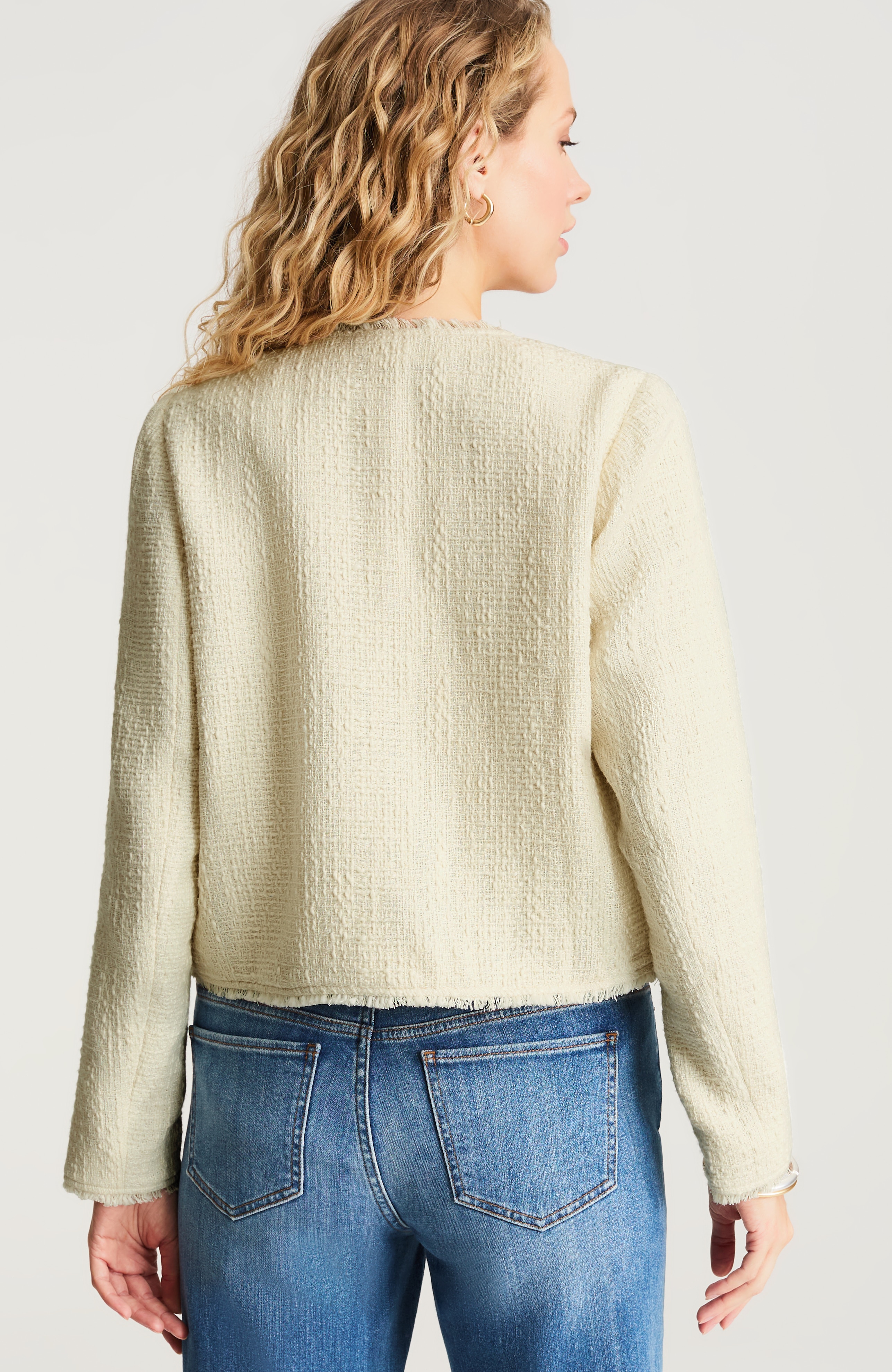 tweed button-front jacket