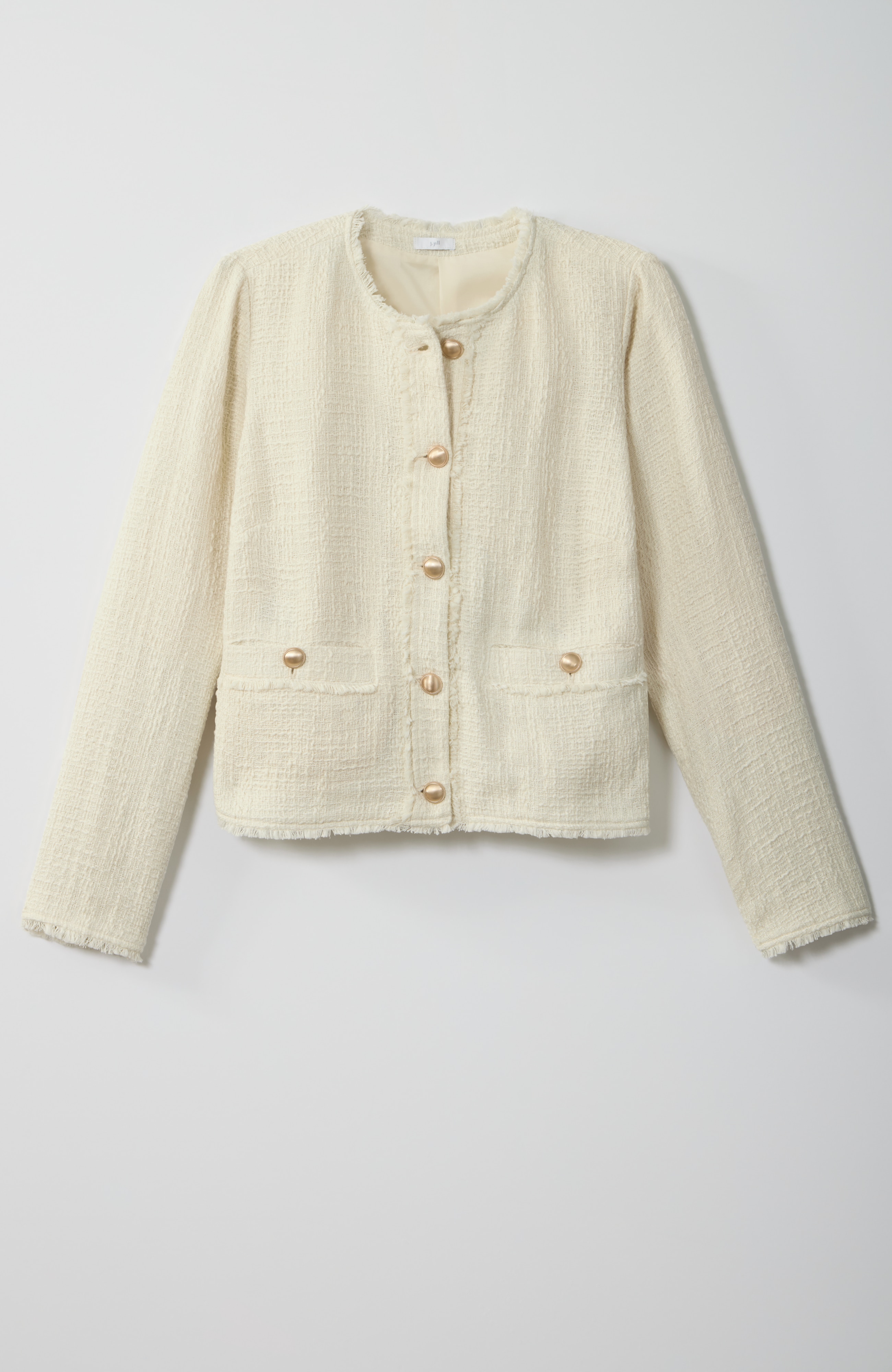 tweed button-front jacket