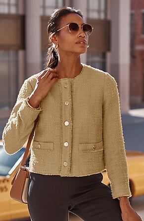 Image for Tweed Button-Front Jacket