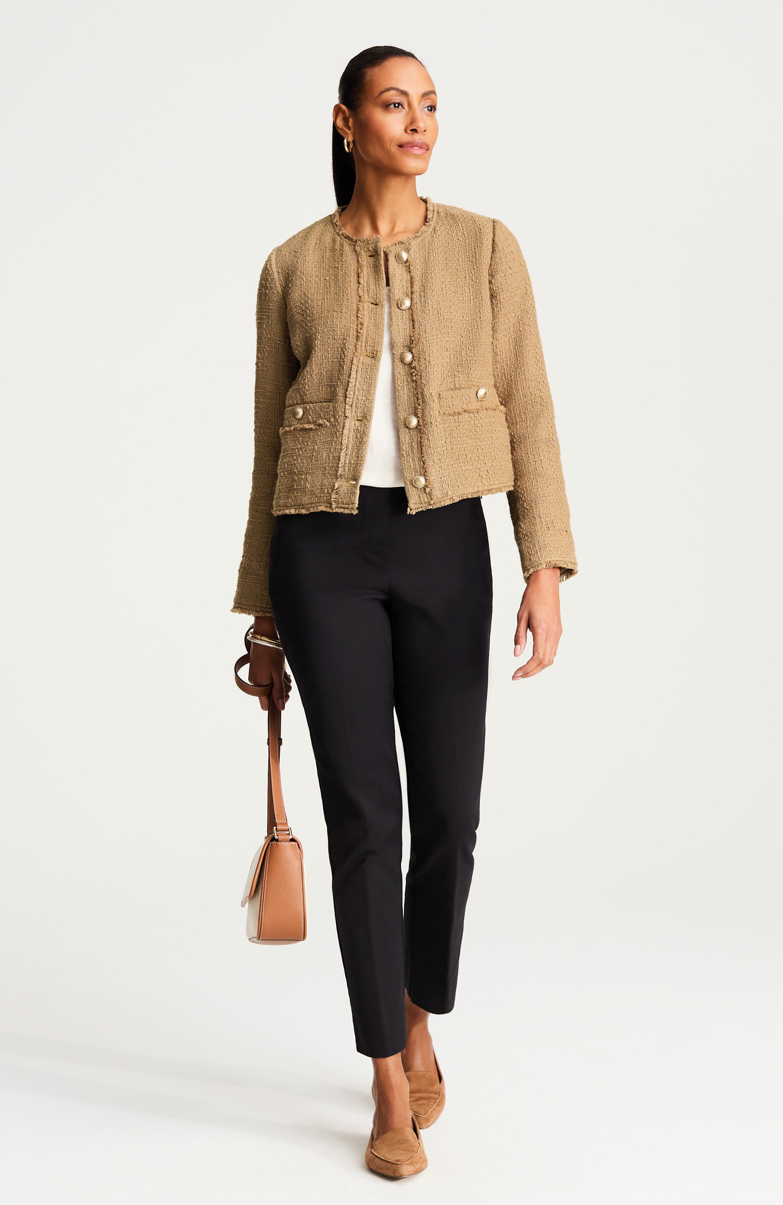 Tweed Button-Front Jacket | JJill