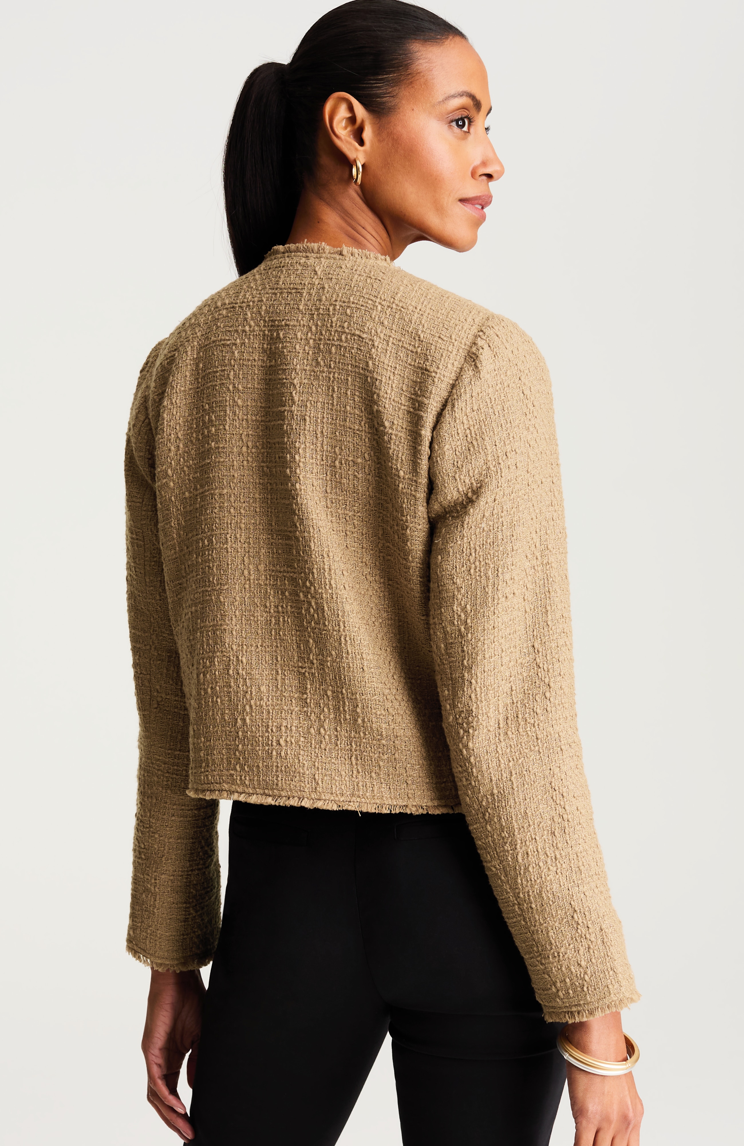 TWEED BUTTON-FRONT JACKET | JJill