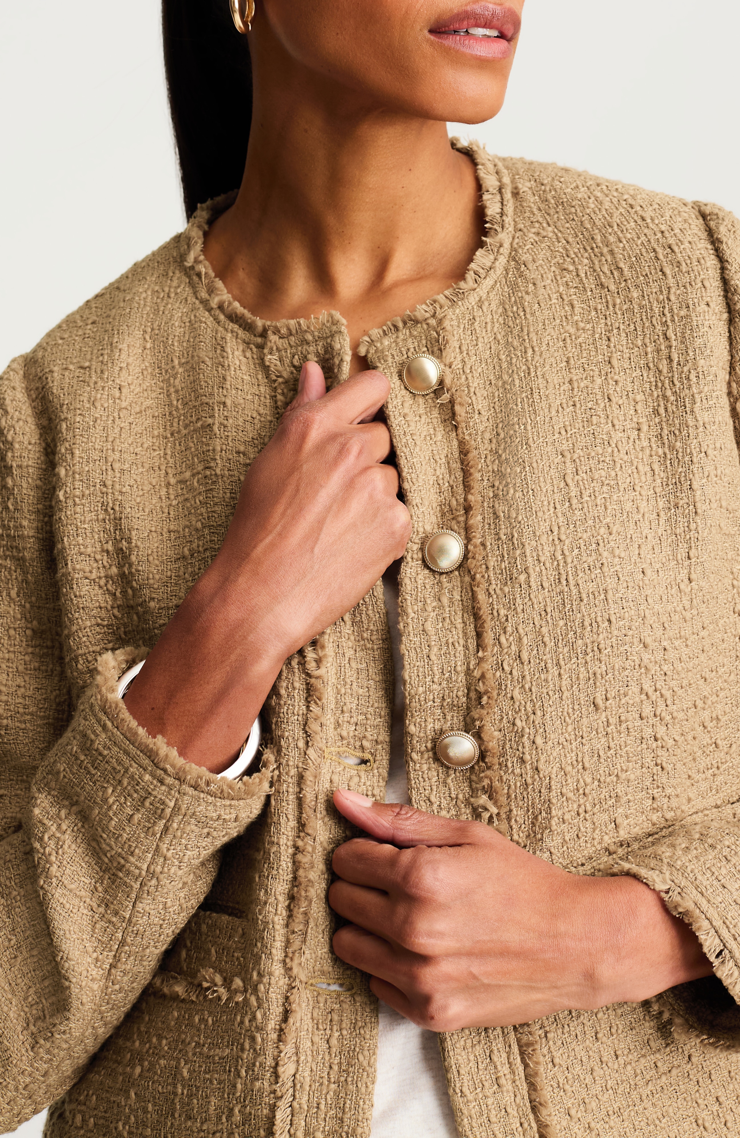 Tweed Button-Front Jacket | JJill