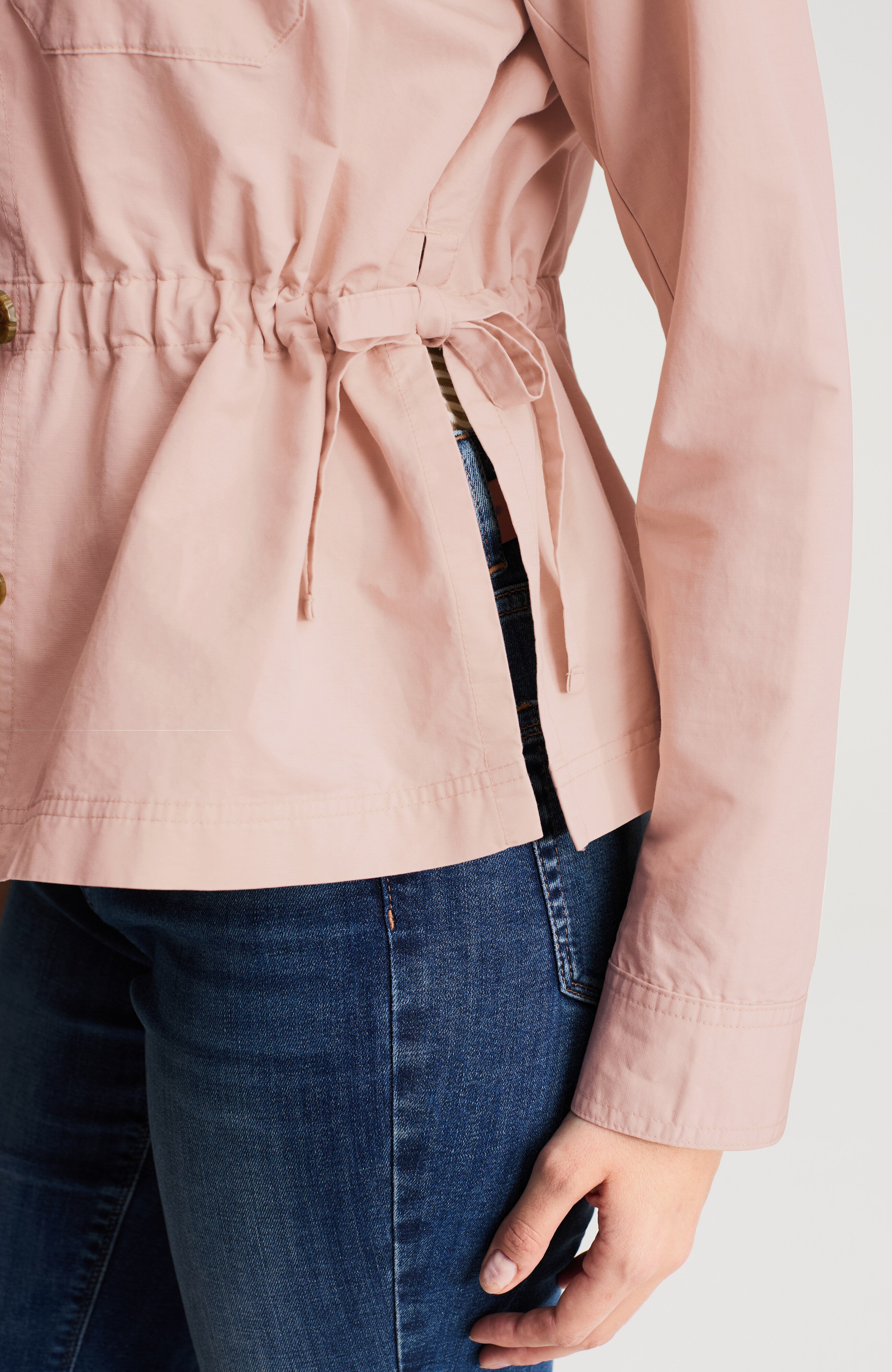 Side-Tie Button-Front Jacket