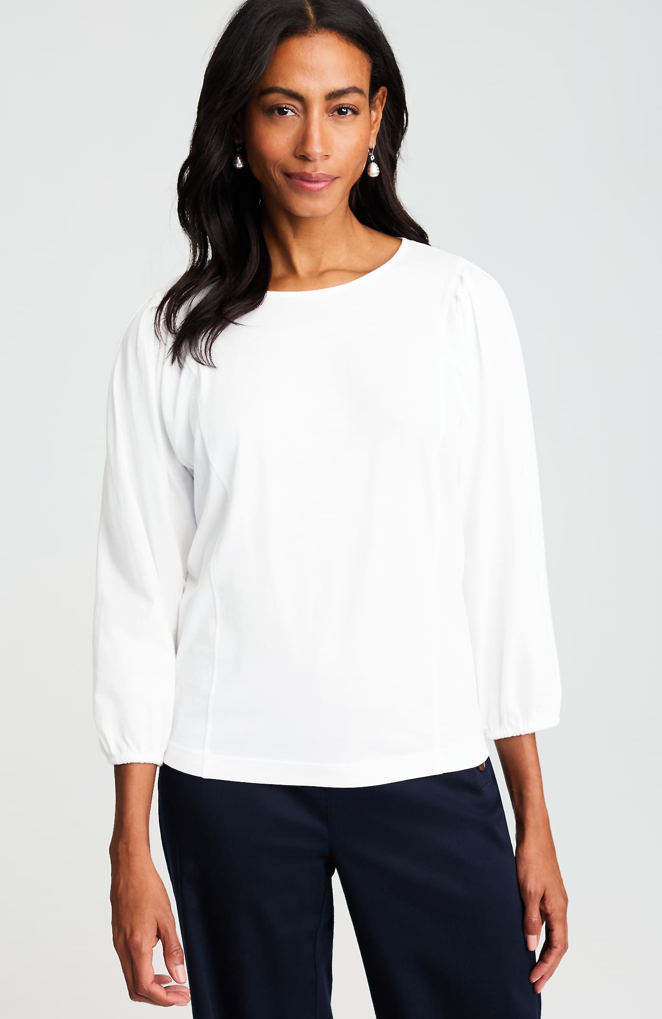 Jjill Petite Seamed Top In White