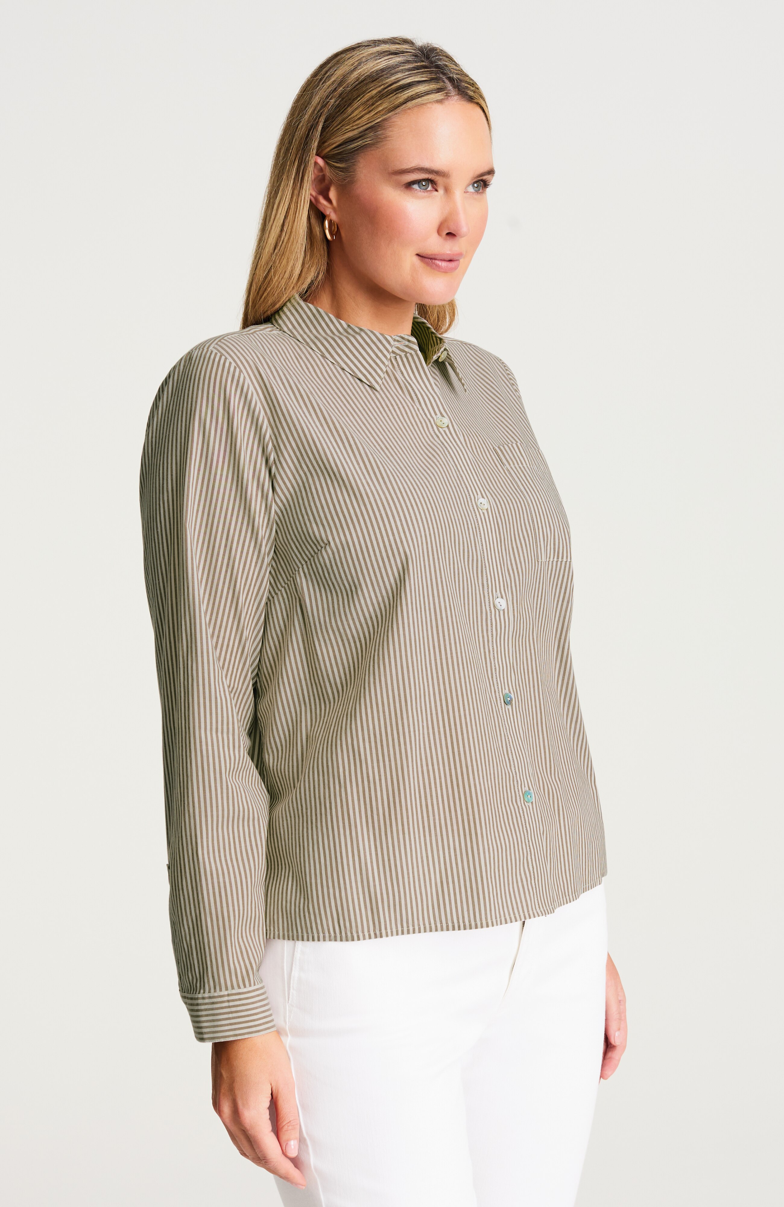 ONE-POCKET BUTTON-FRONT SHIRT | JJill