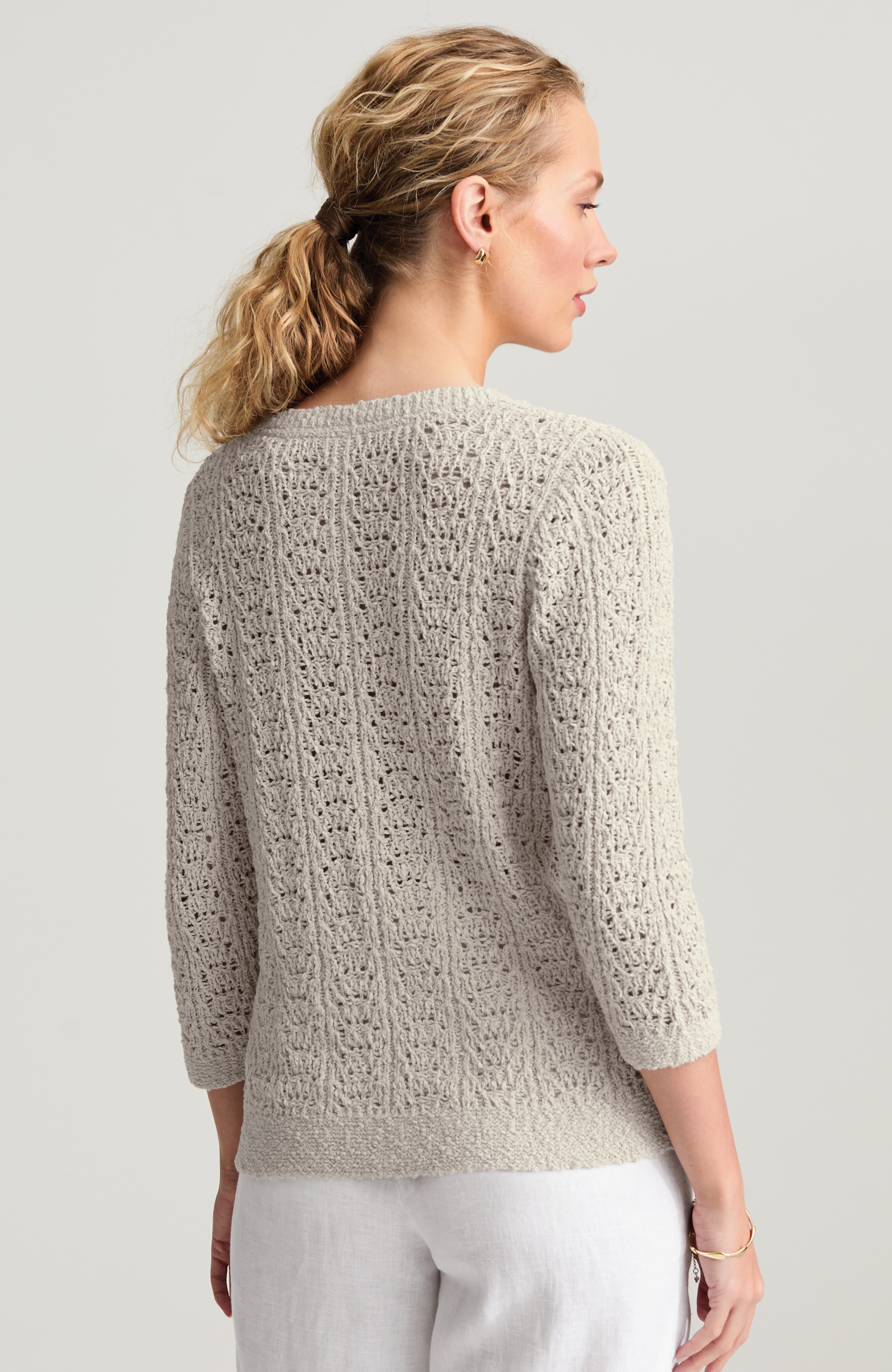 pure jill textured pullover