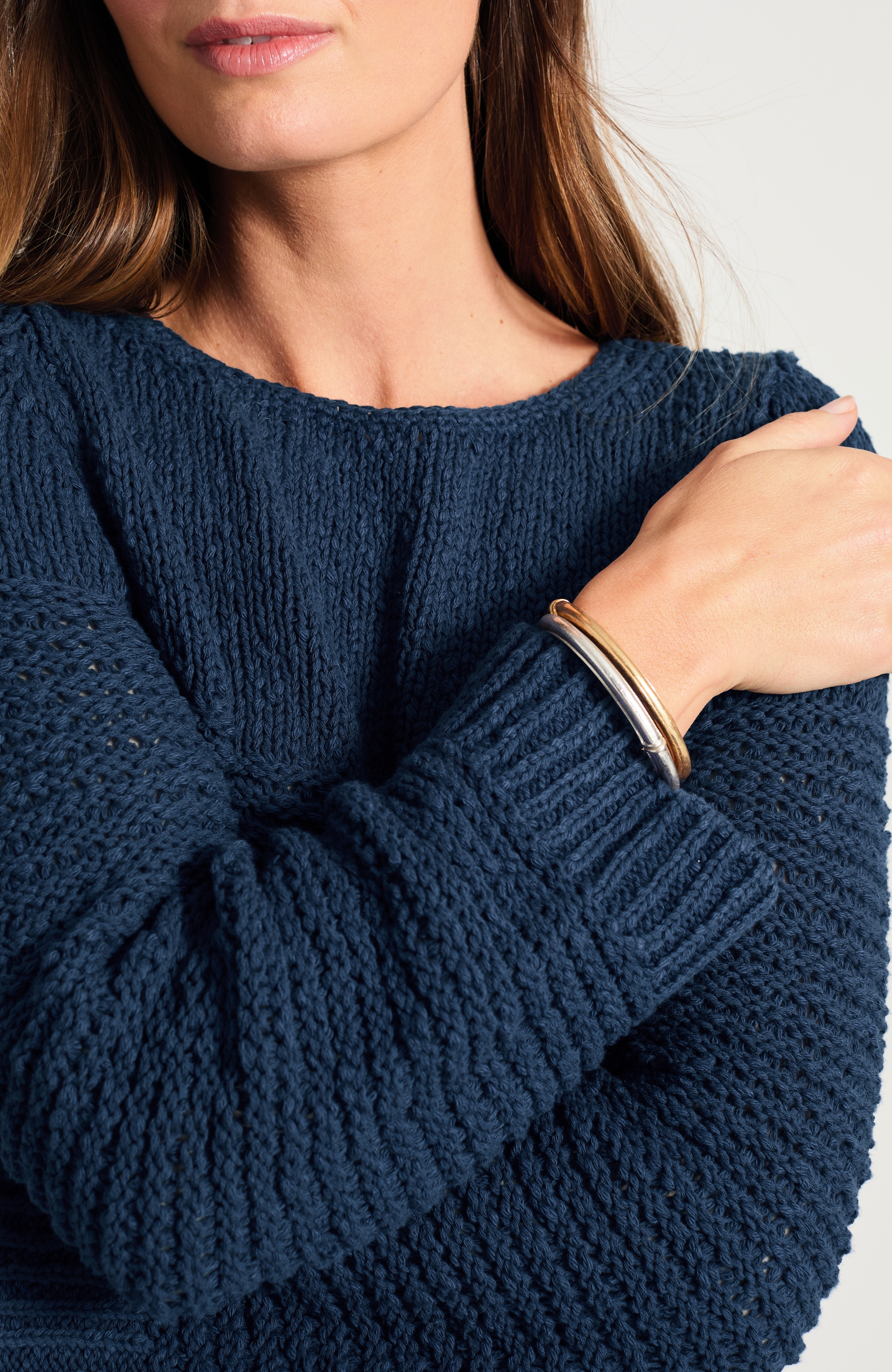 pure jill slub-textured sweater