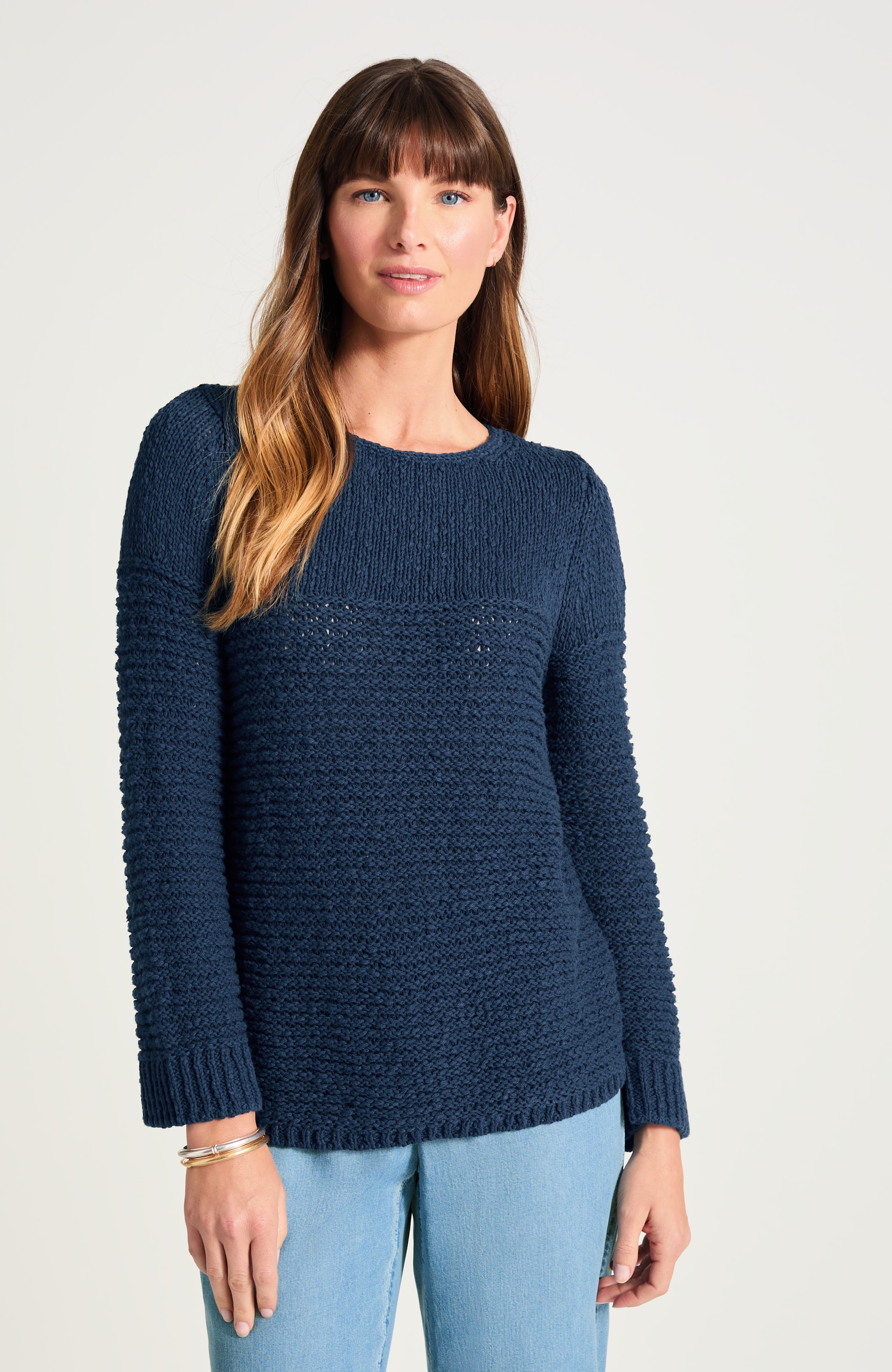 pure jill slub-textured sweater