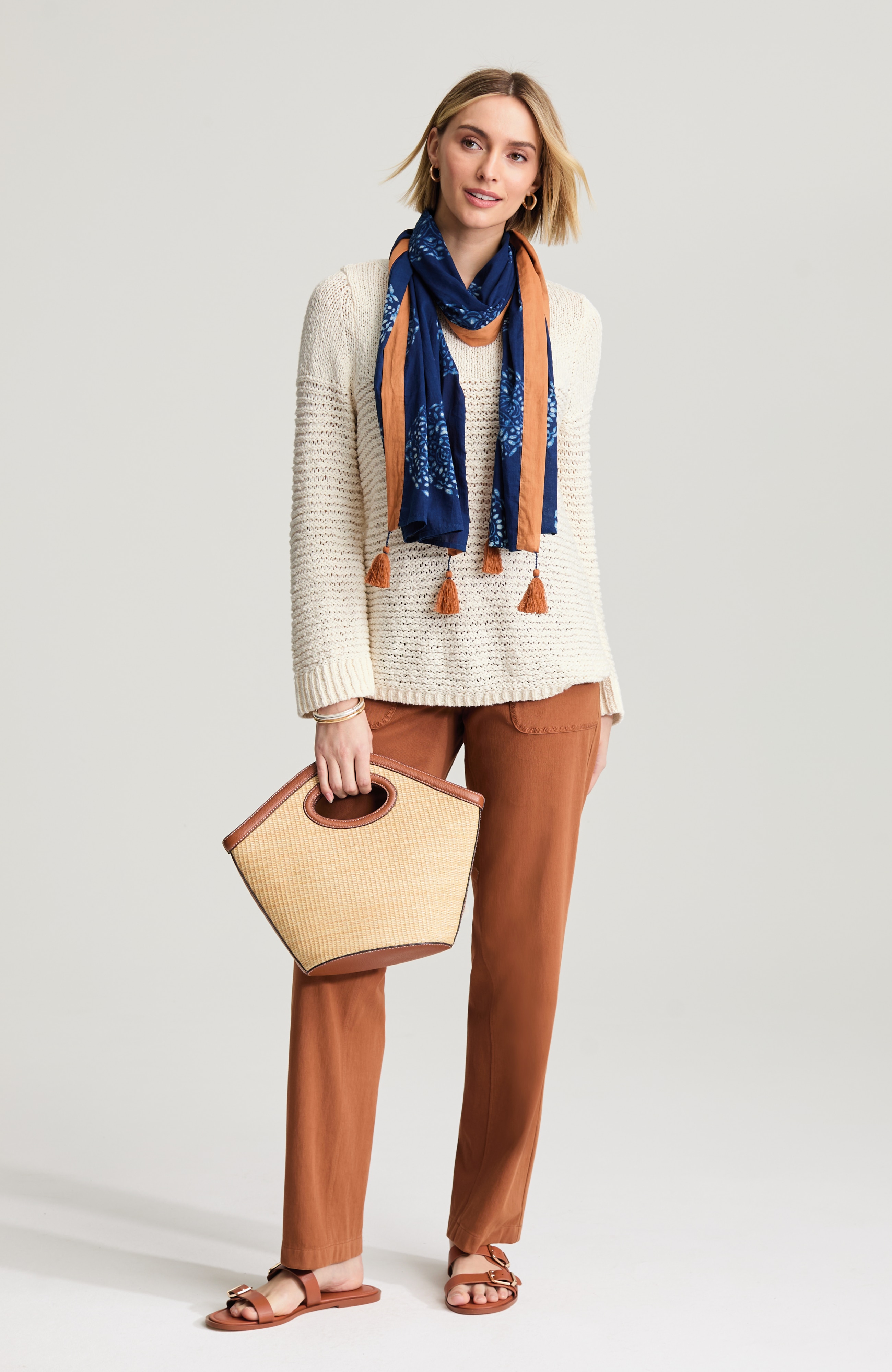 pure jill slub-textured sweater