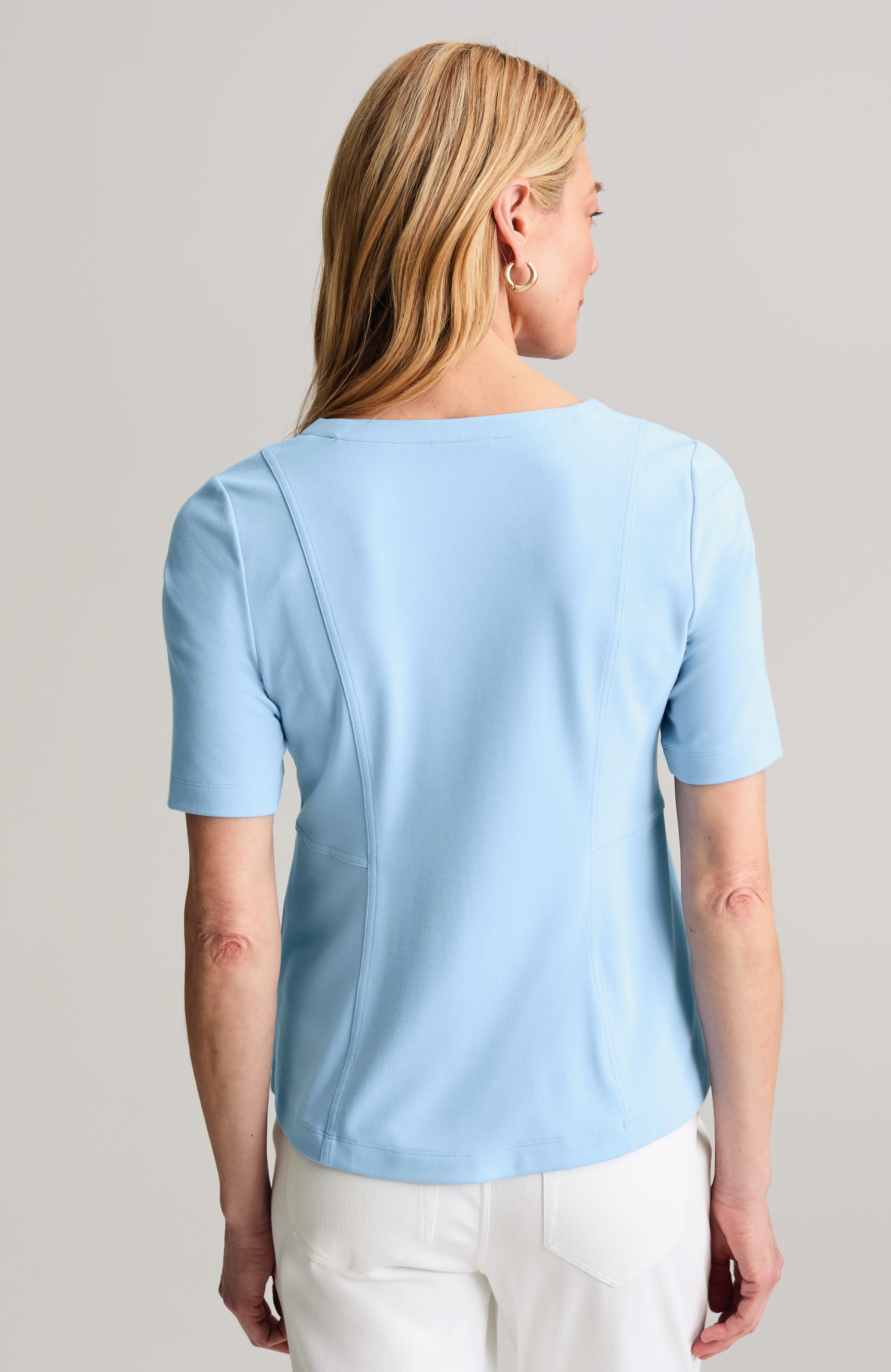 wearever seamed elbow-sleeve top