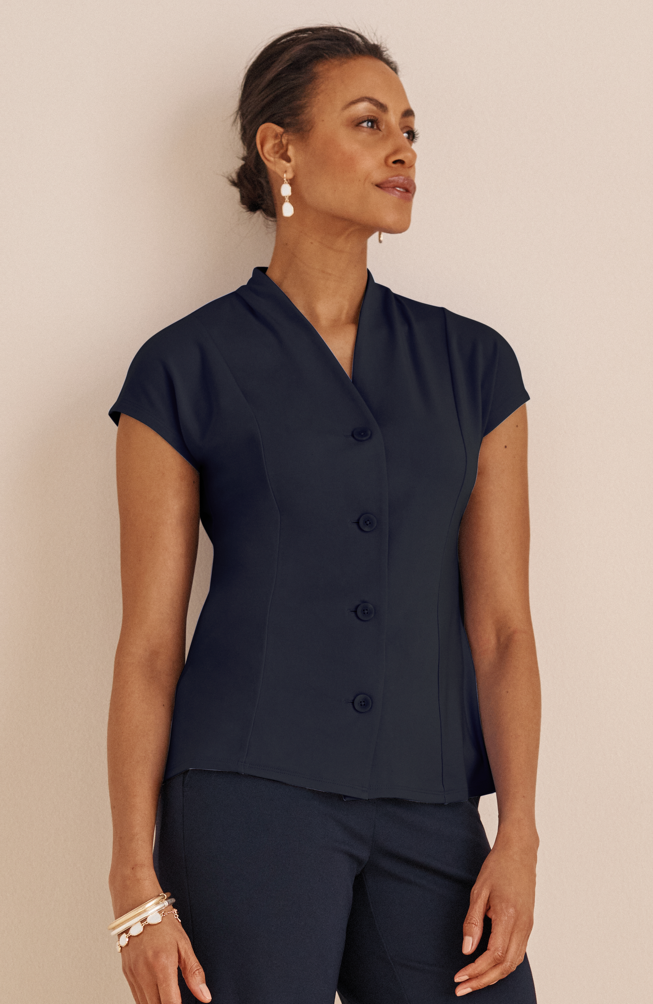 Wearever Knit Button-Front Top - image 3