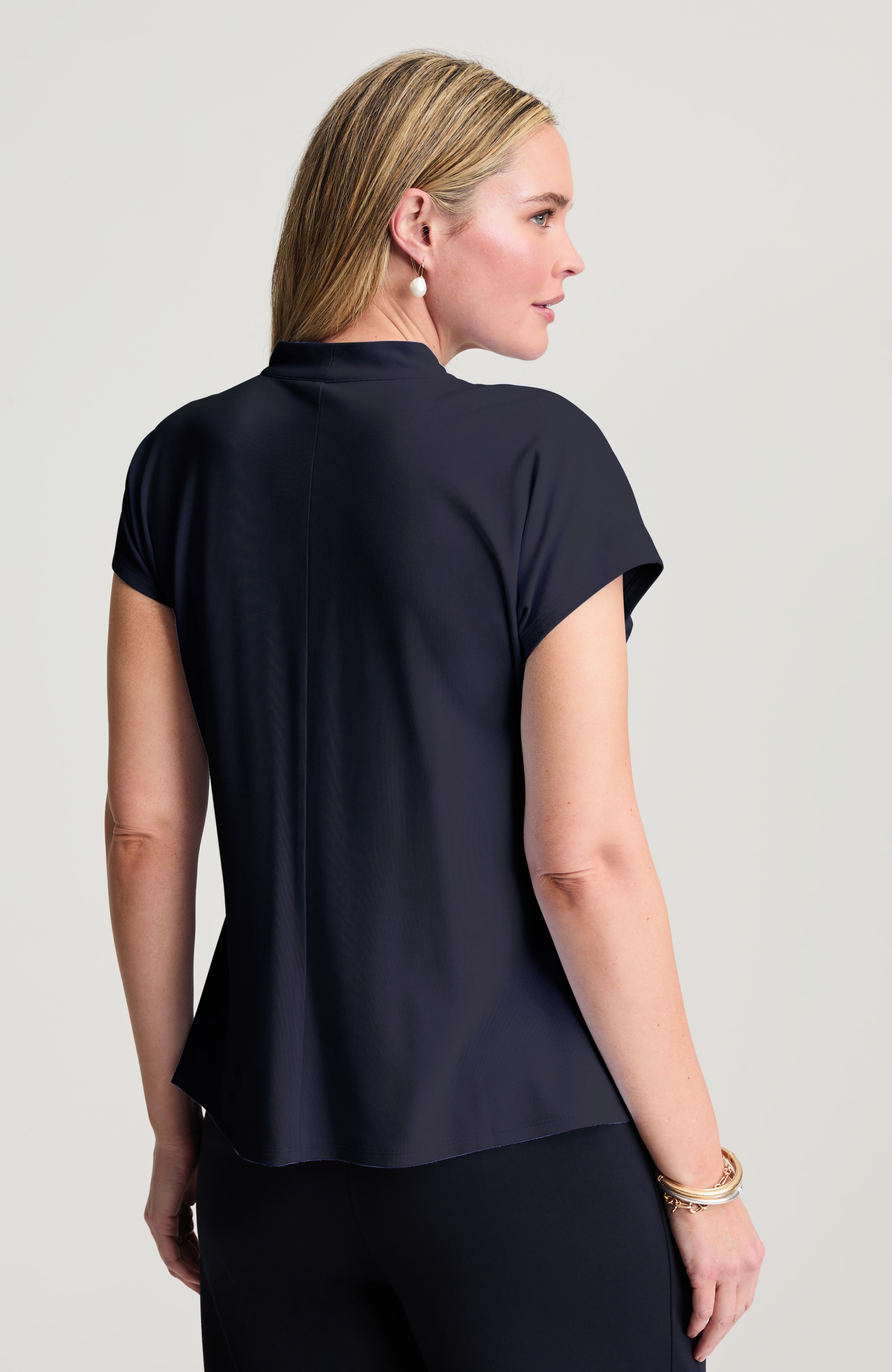 wearever knit button-front top