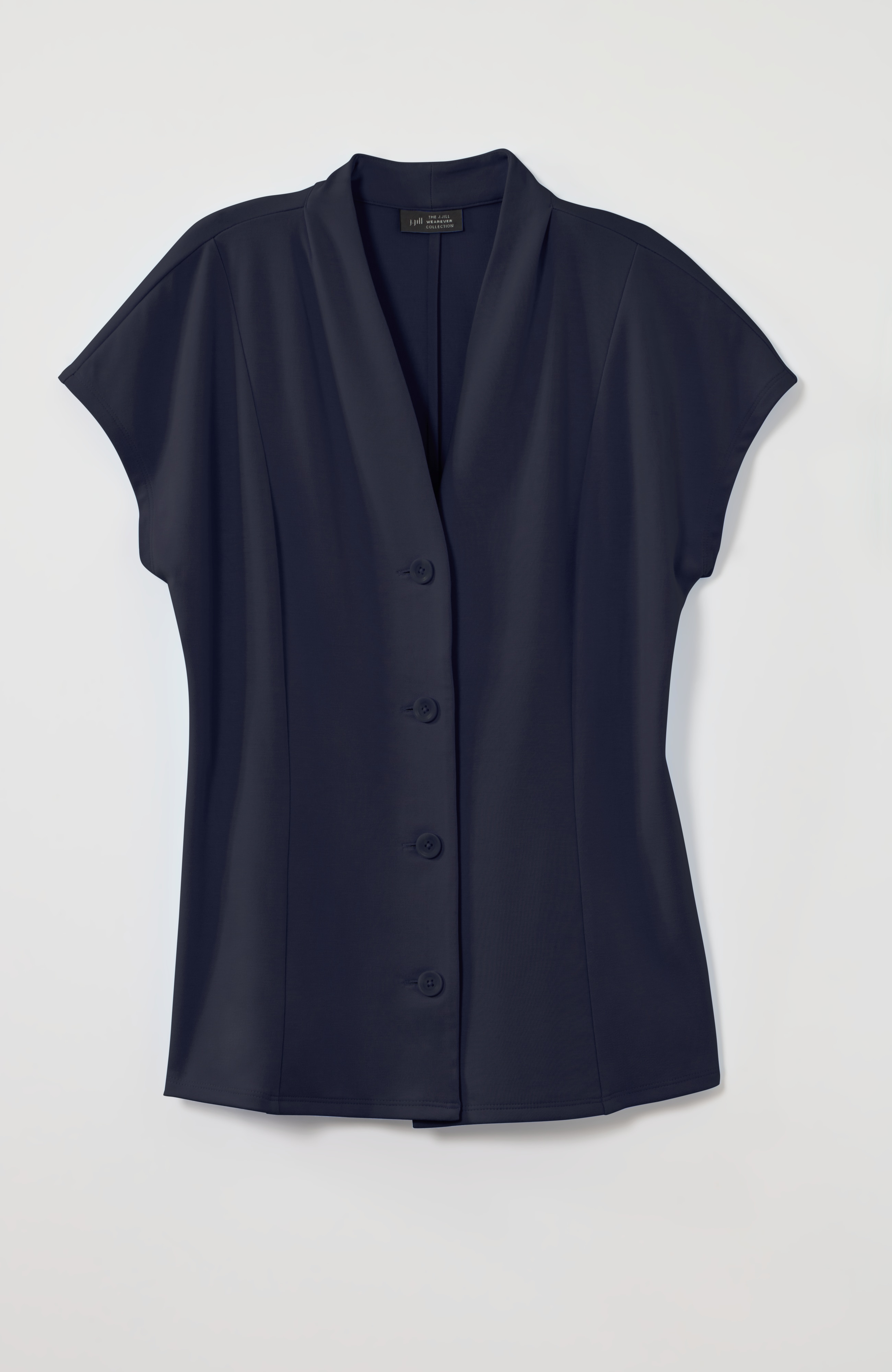 wearever knit button-front top
