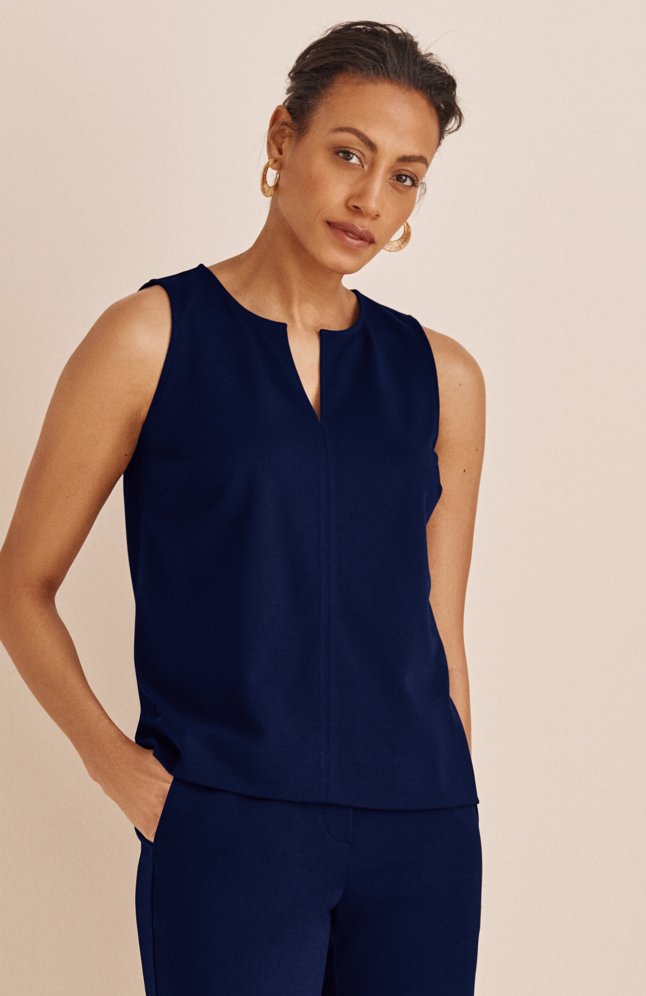wearever polished-knit sleeveless top