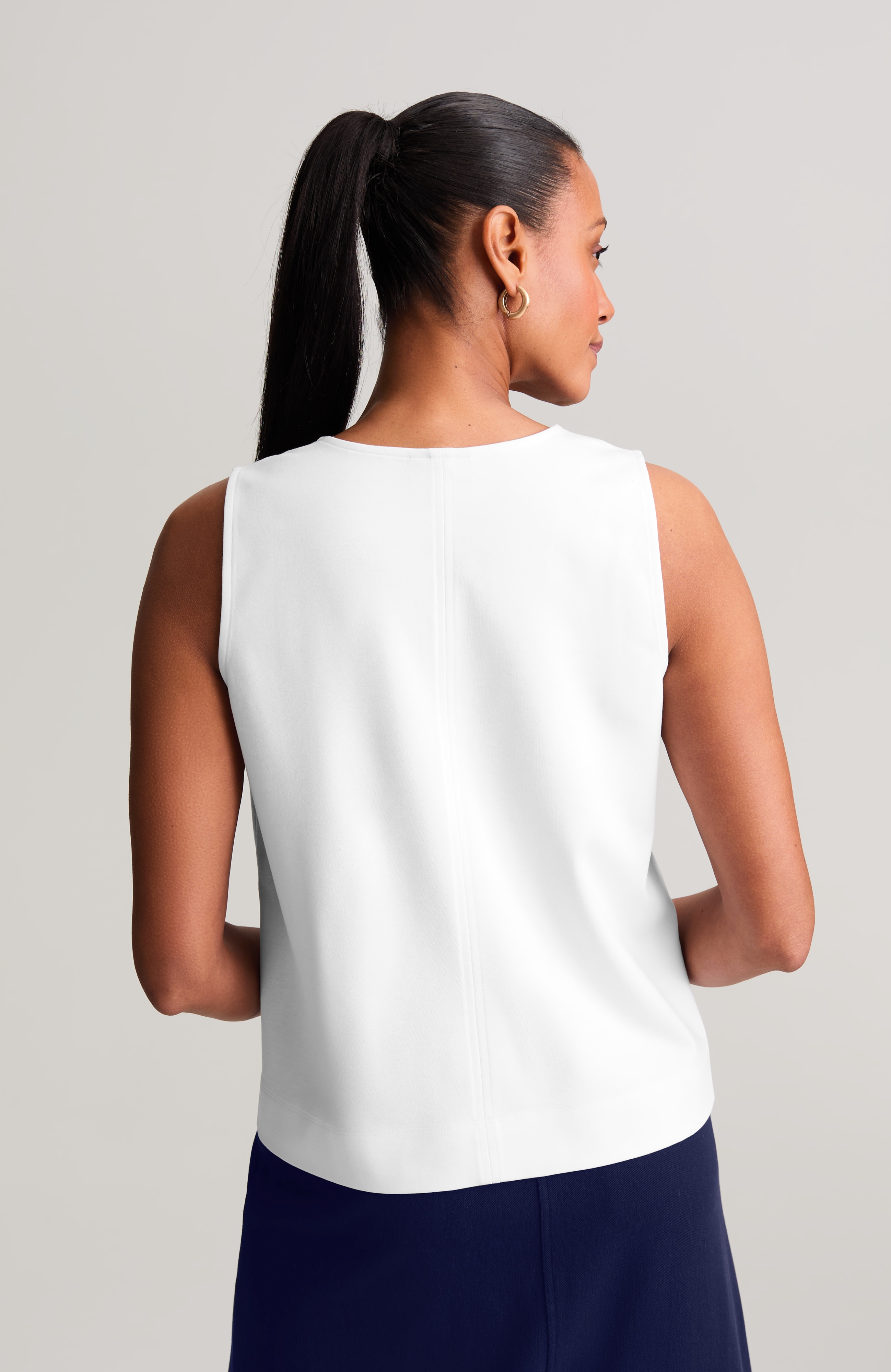 ベスト/ジレ mame - Mixed Knitted Fabric Sleeveless Tops POLISHED-KNIT SLEEVELESS TOP | JJill