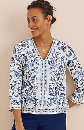 Image for Arabesque Floral Print A-Line Top