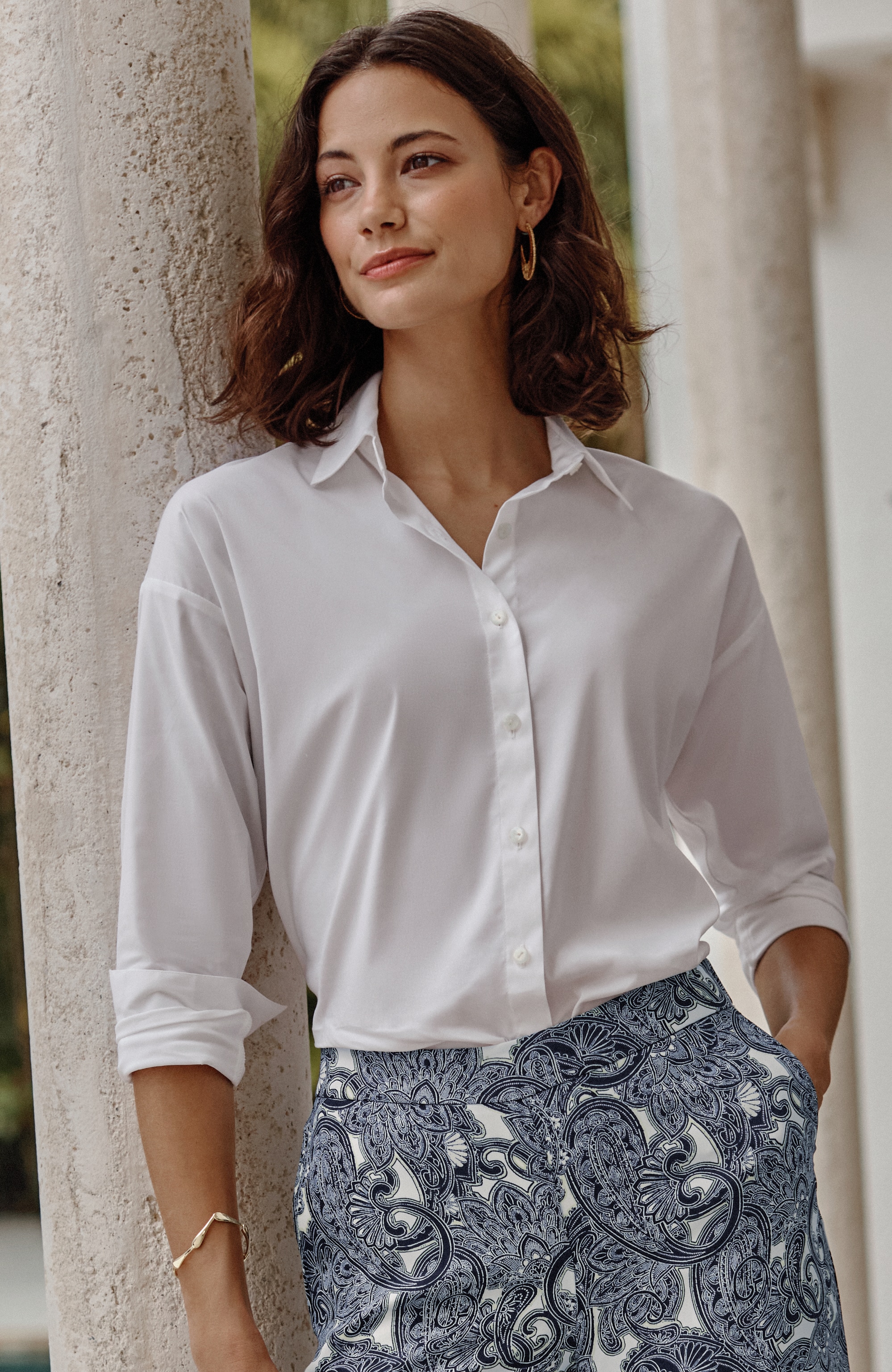 Easy Button-Front Shirt | JJill