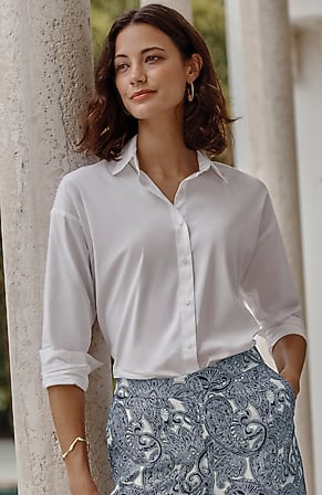 Image for Easy Button-Front Shirt