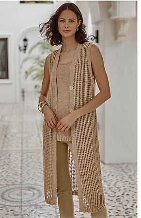 Image for Crochet Button-Front Gilet