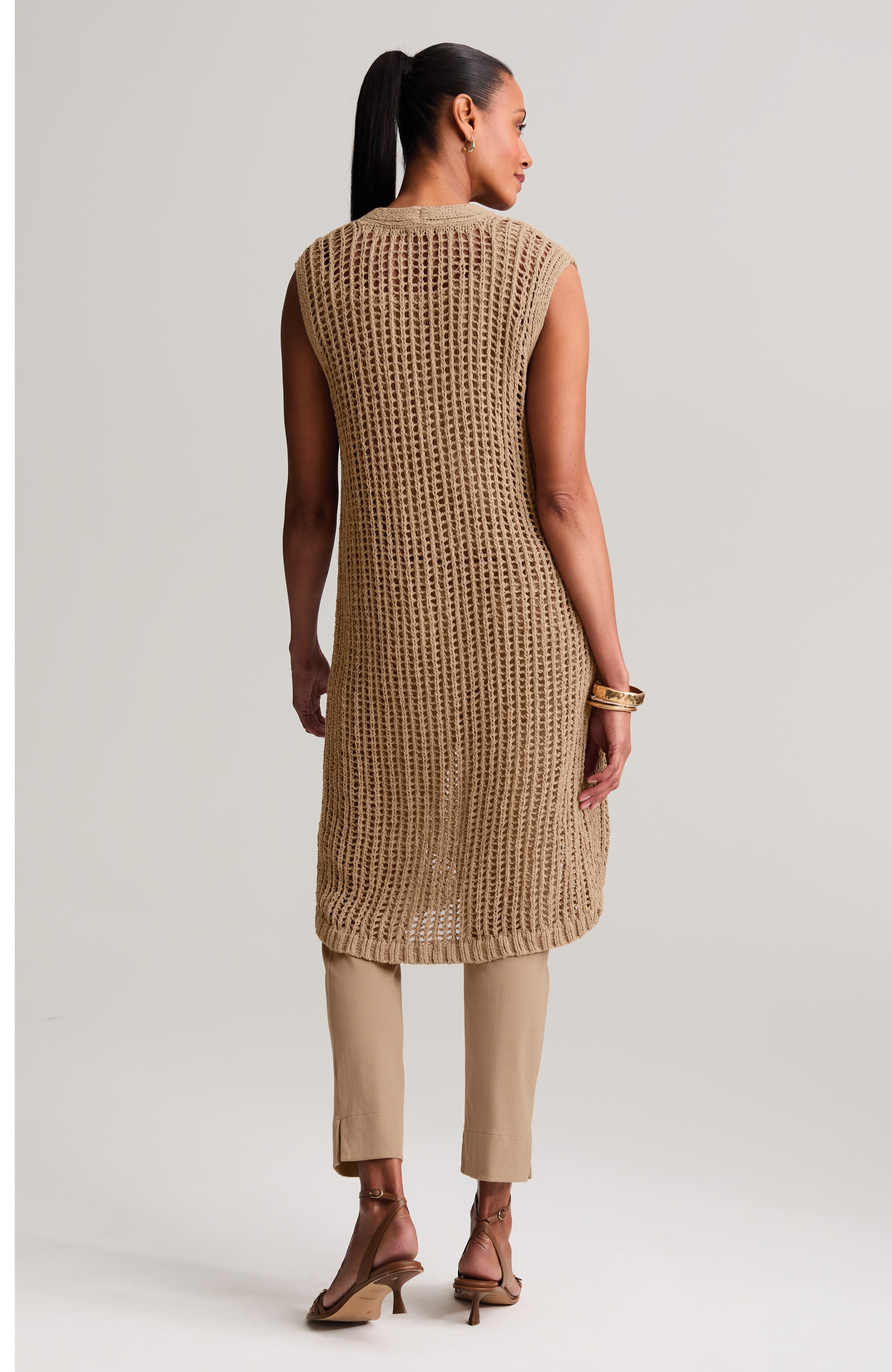 crochet button-front gilet