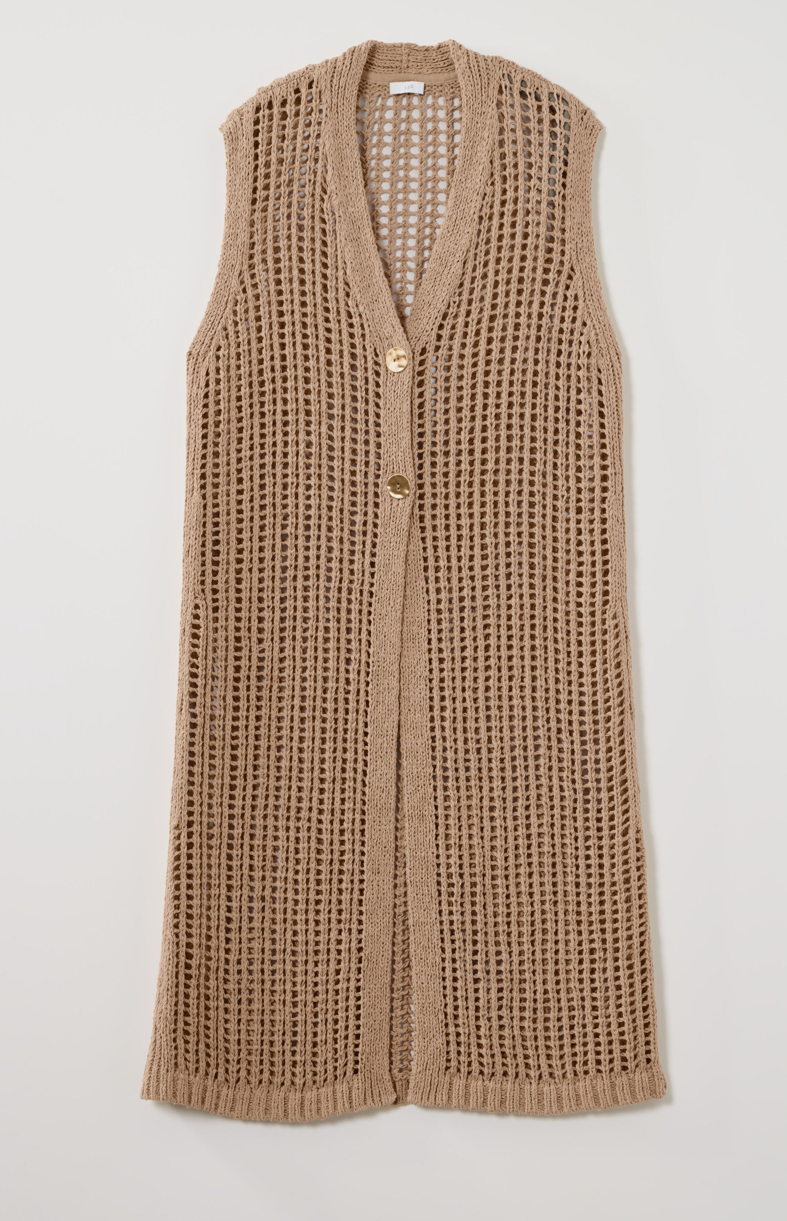 crochet button-front gilet