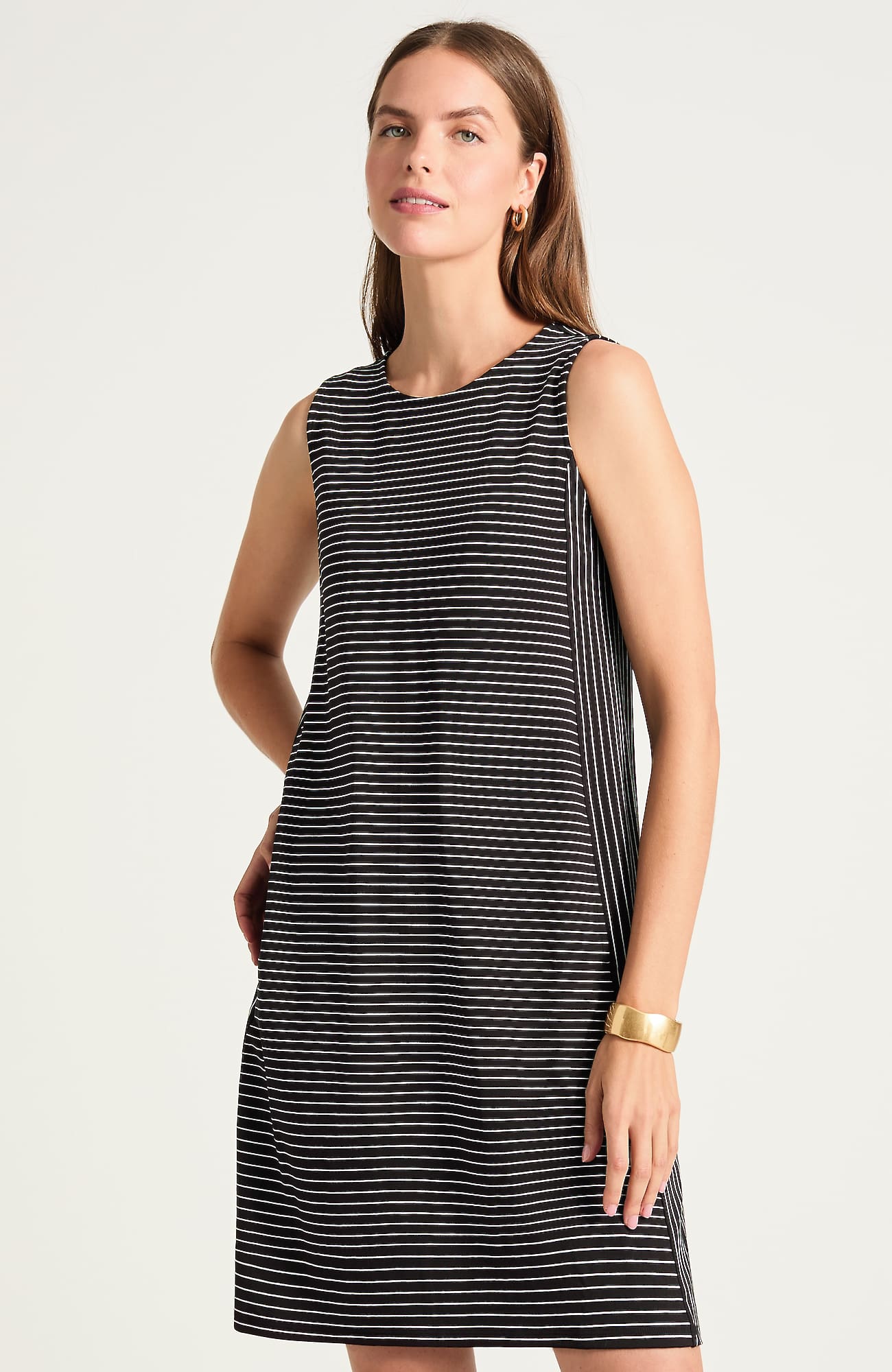 Women's Plus Size Wearever A-Line Sleeveless Dress (Black/Cream) (Size: 4X) J. Jill