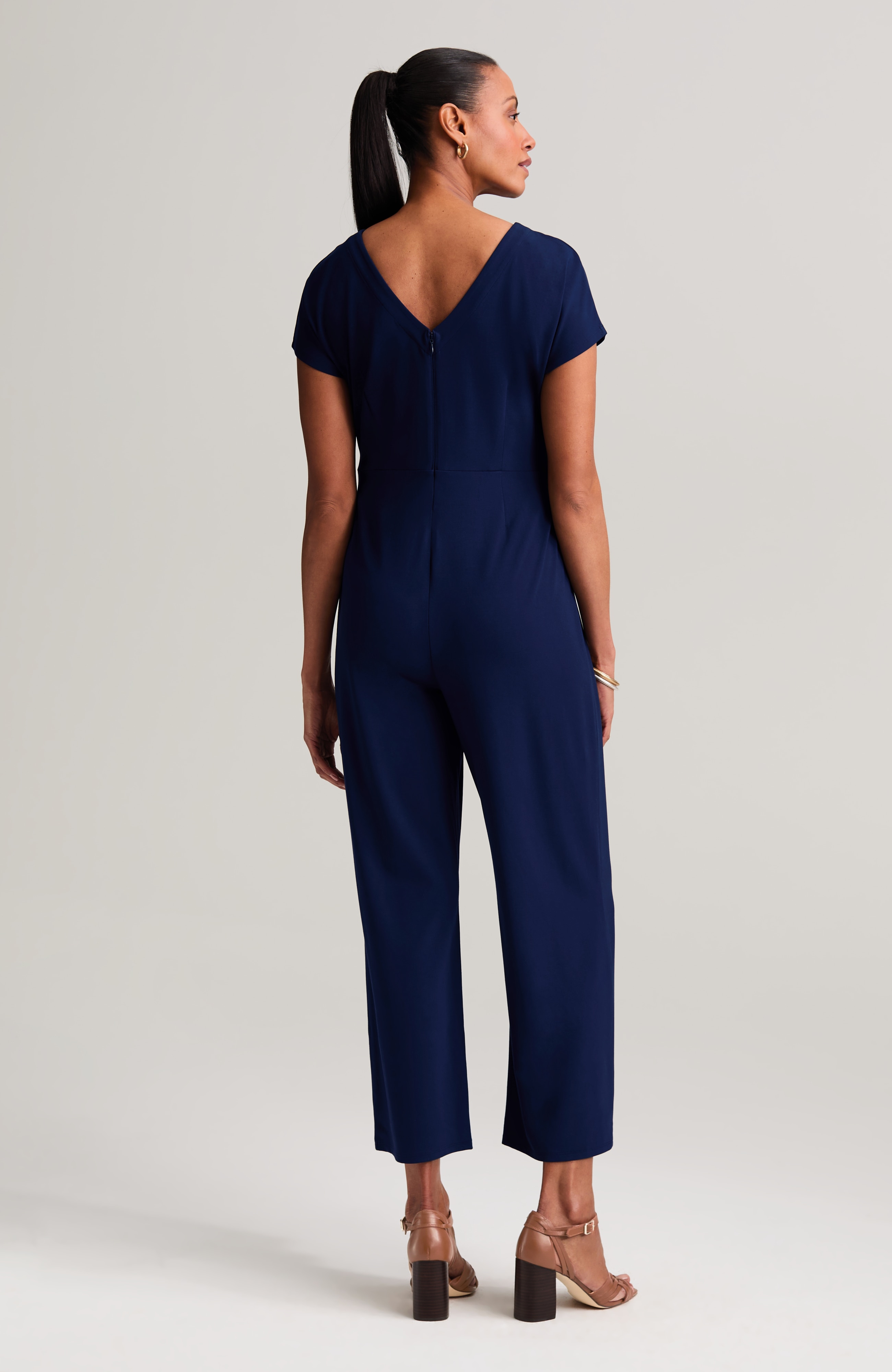 wearever knit tie-waist jumpsuit