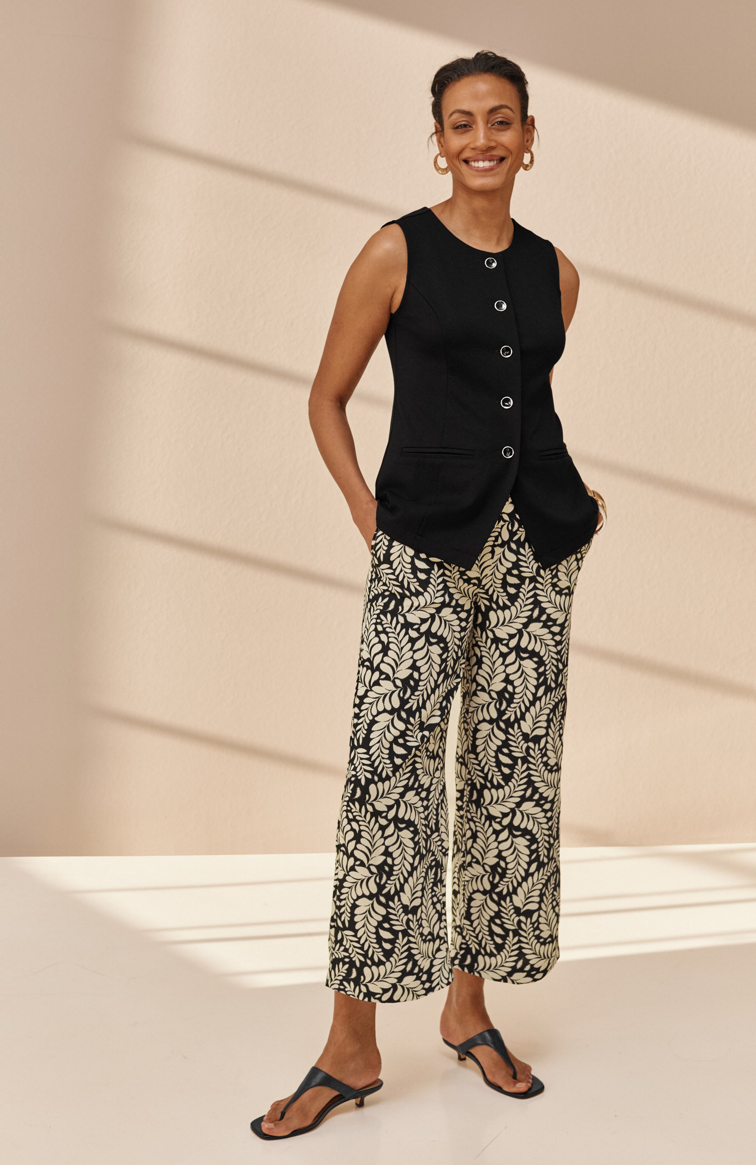 polished-knit vest top