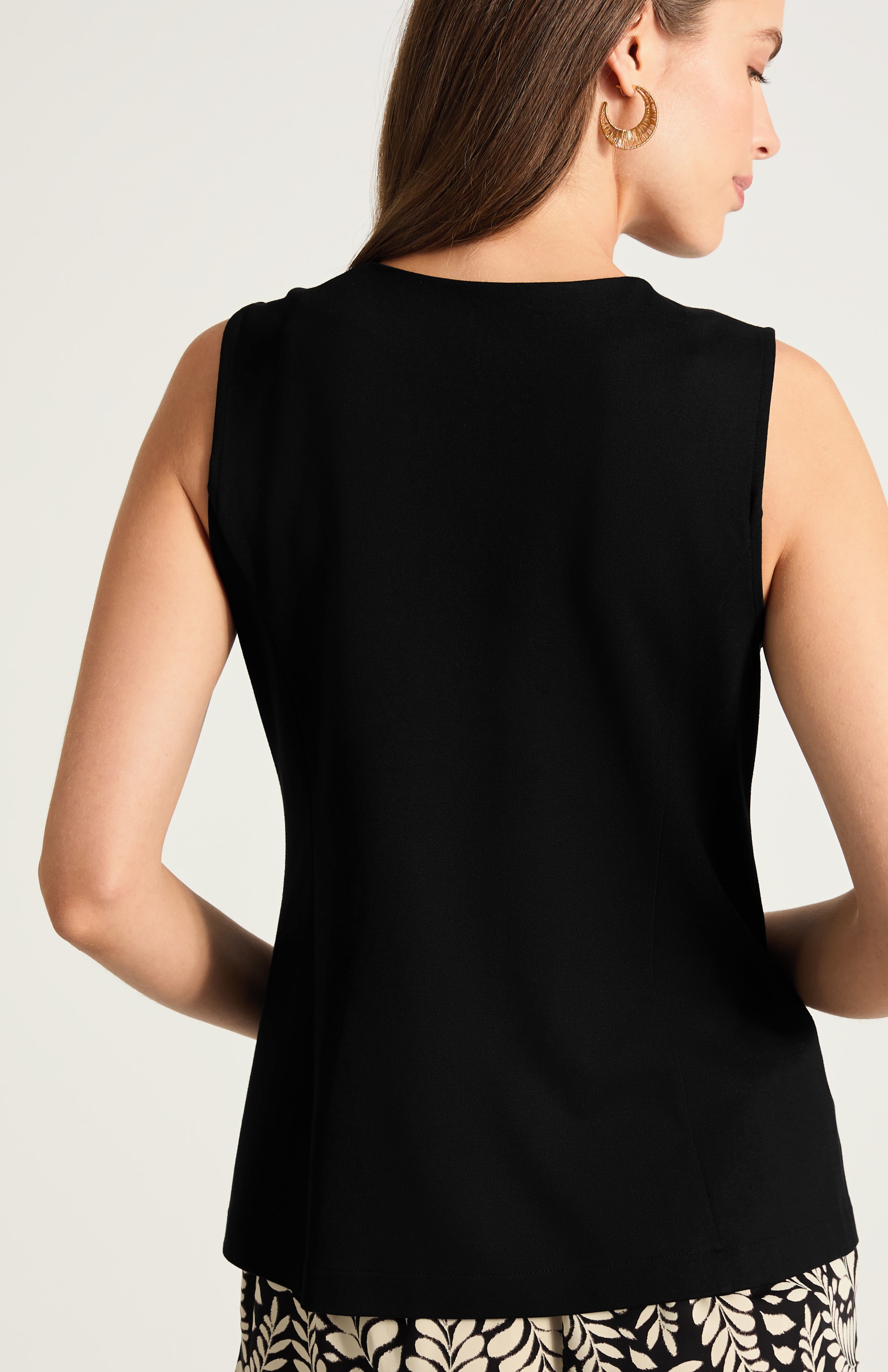polished-knit vest top