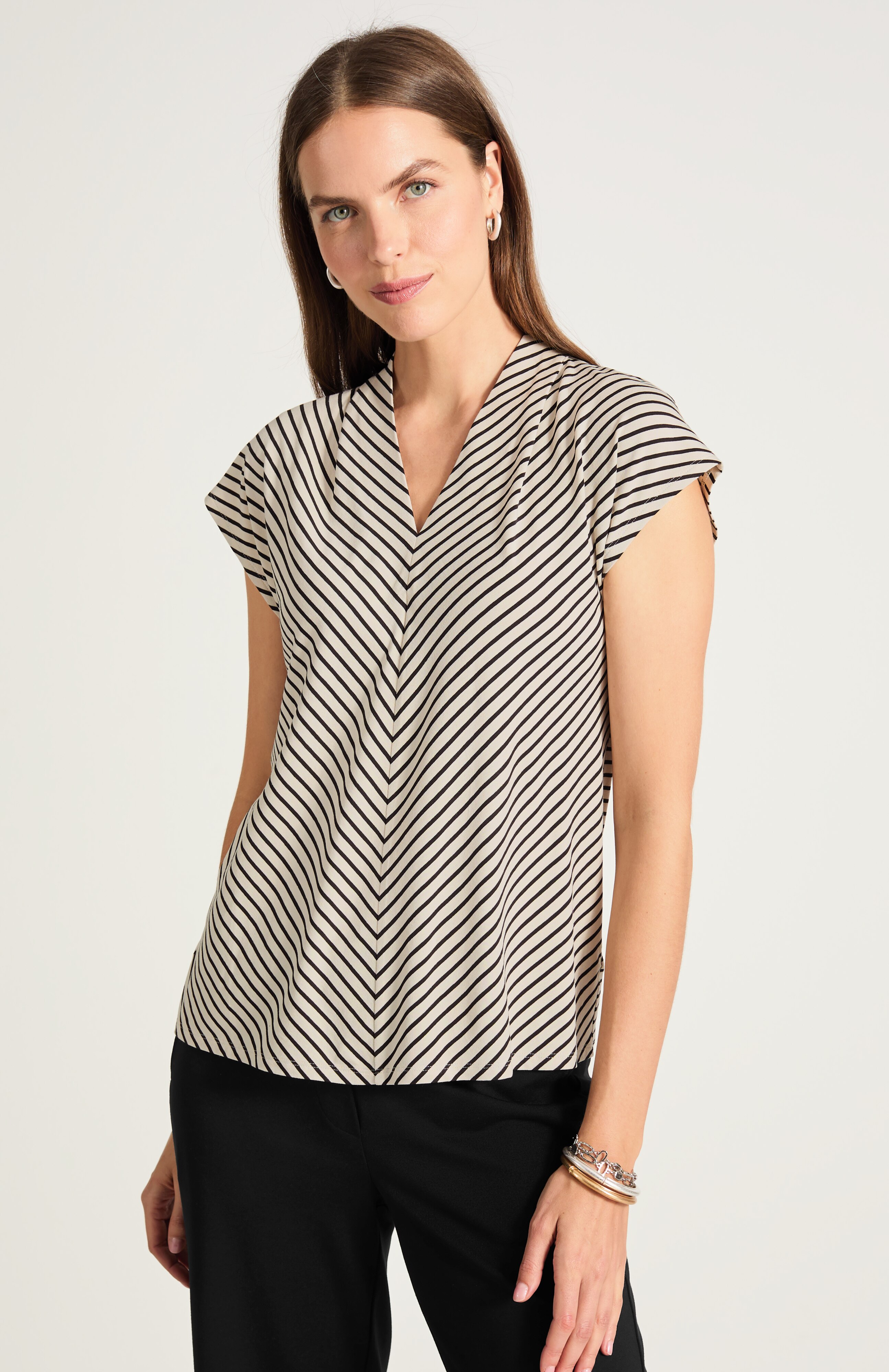 wearever striped v-neck top