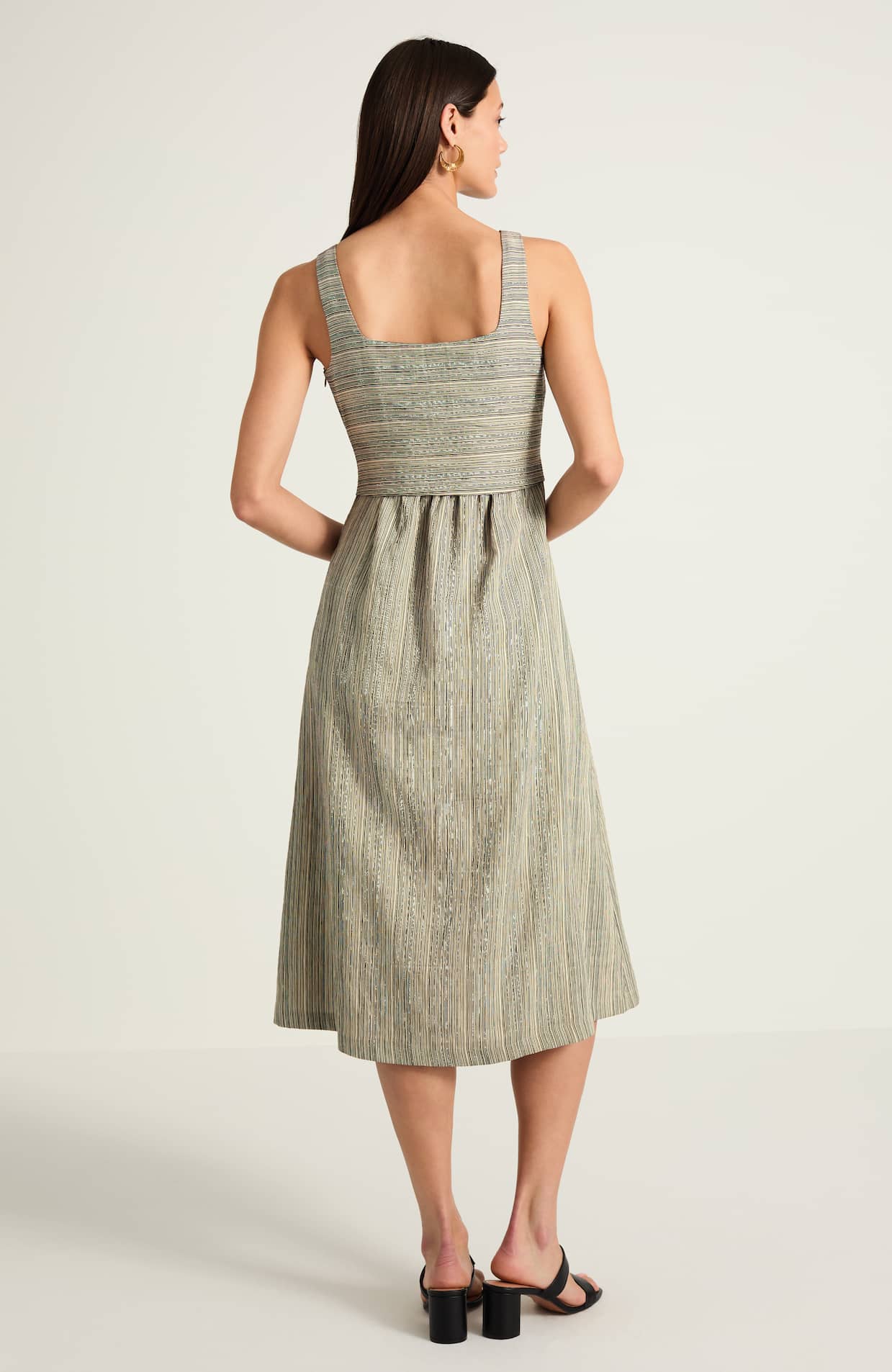 shirred waist a line dress Nadiyah Bustier Shirred A-Line Dress Vintage Blue / M