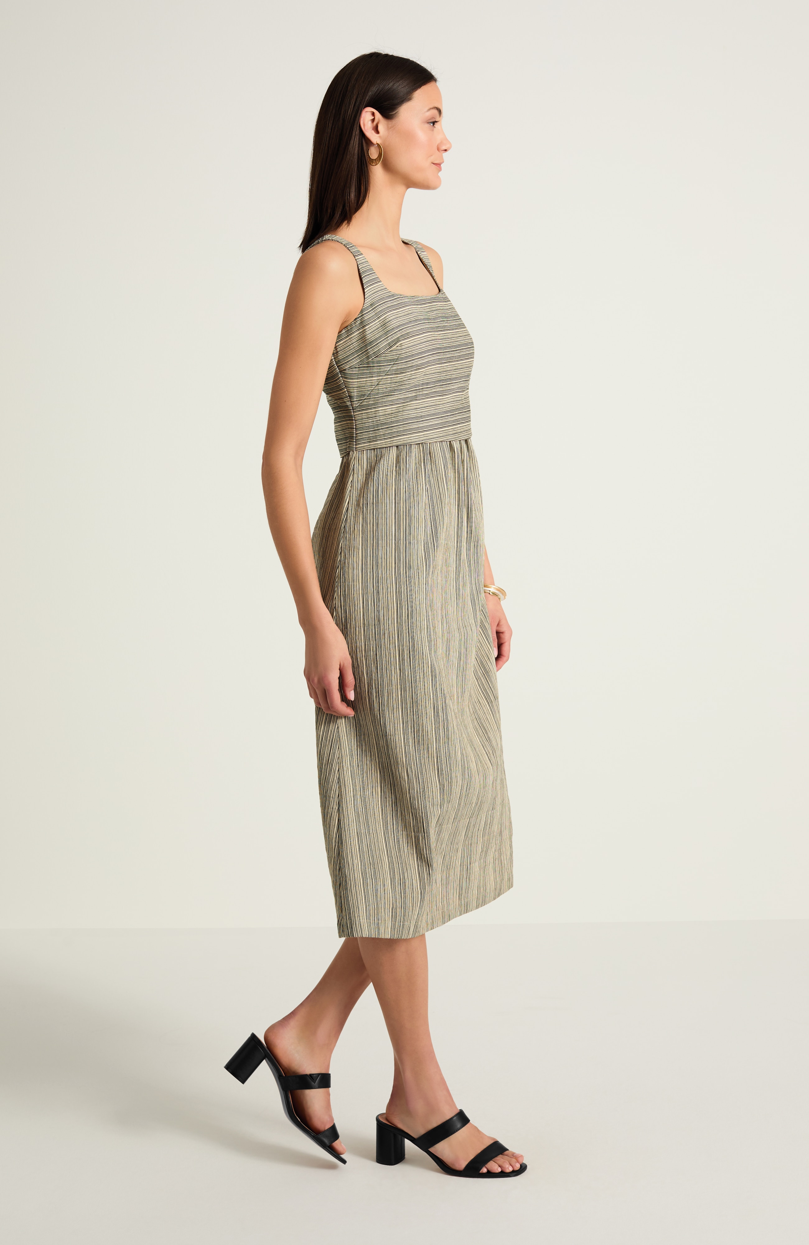 shirred-waist dress