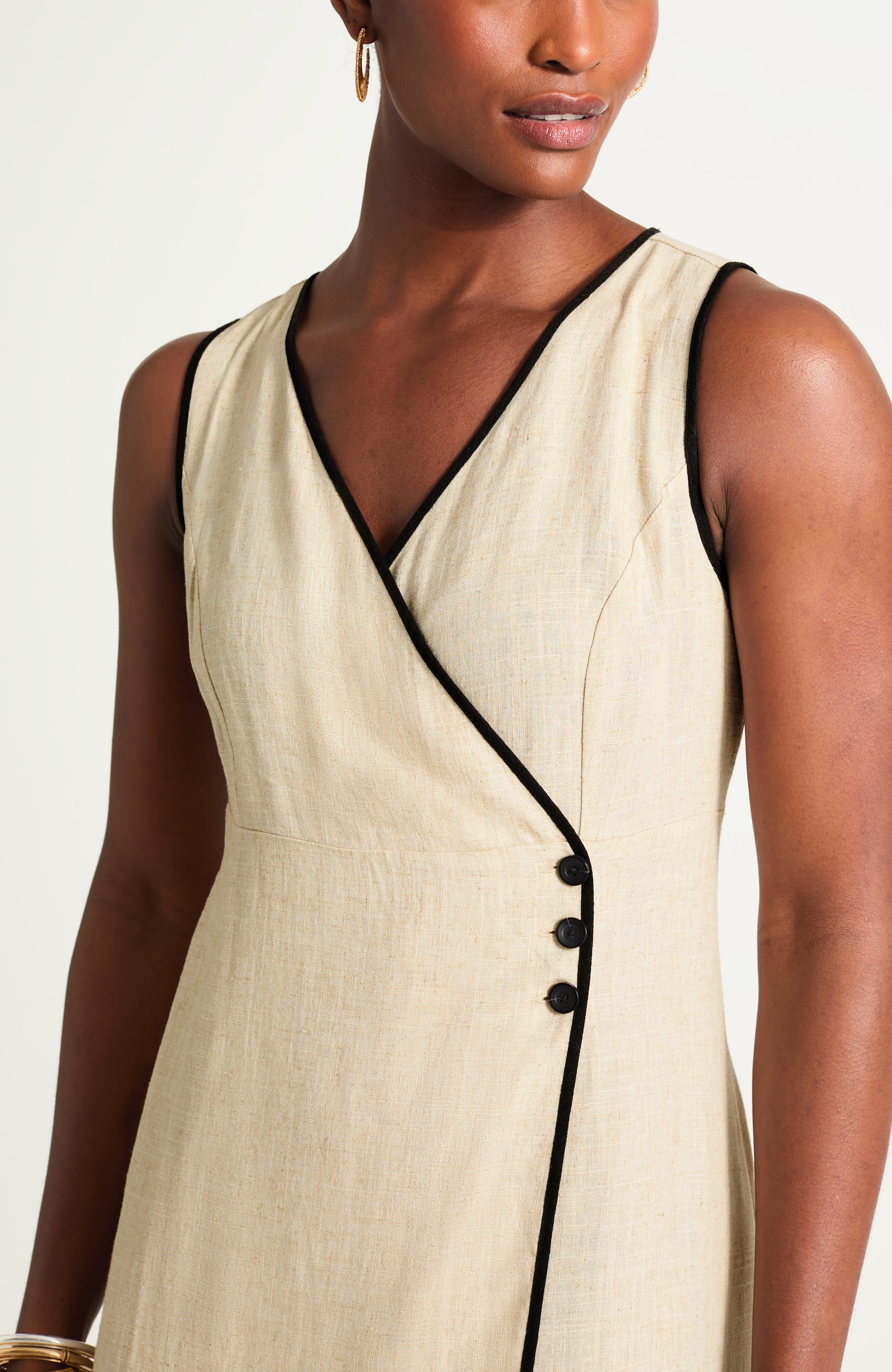 Buttoned Wrap Dress