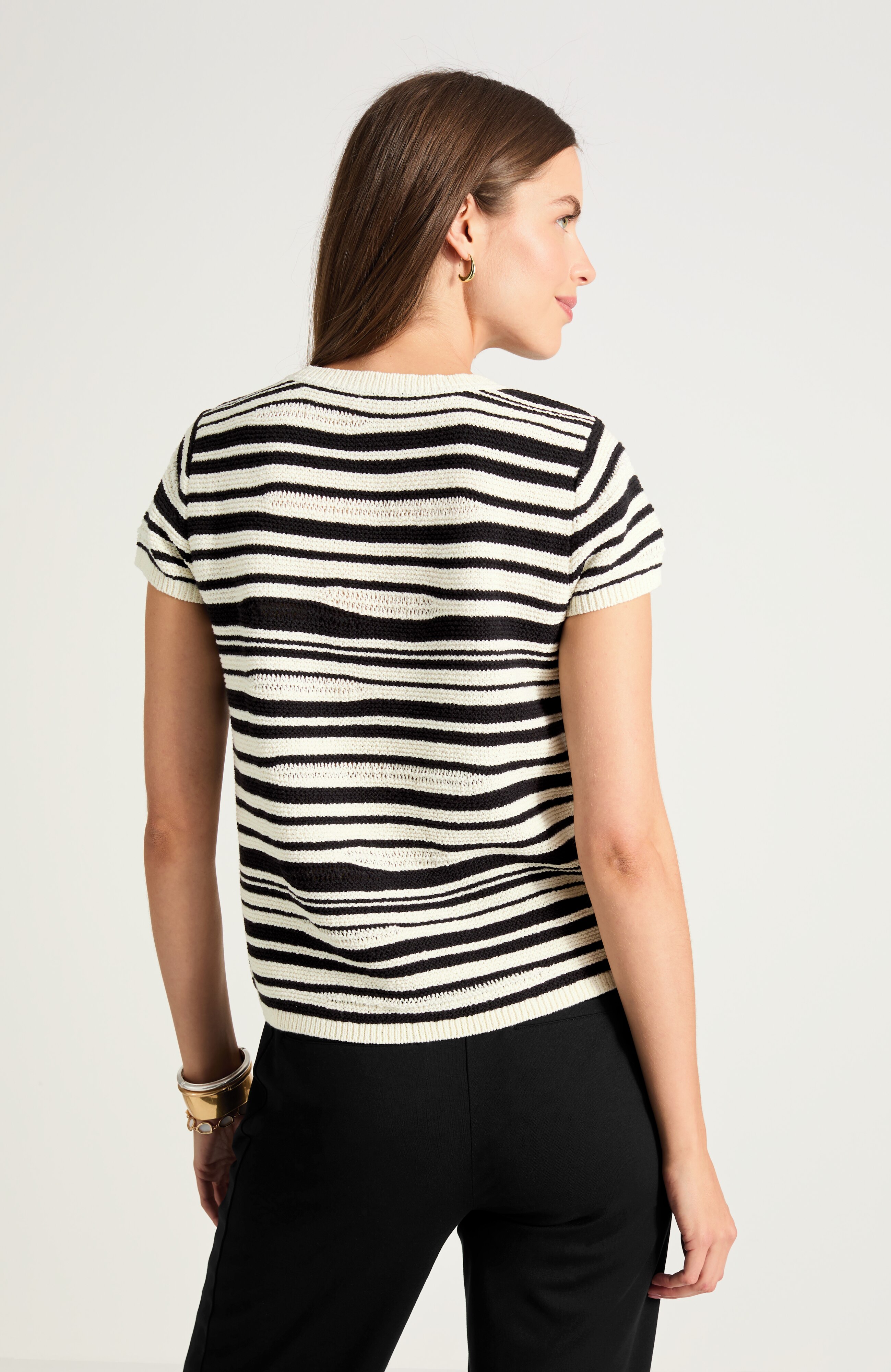 geo-textured striped top