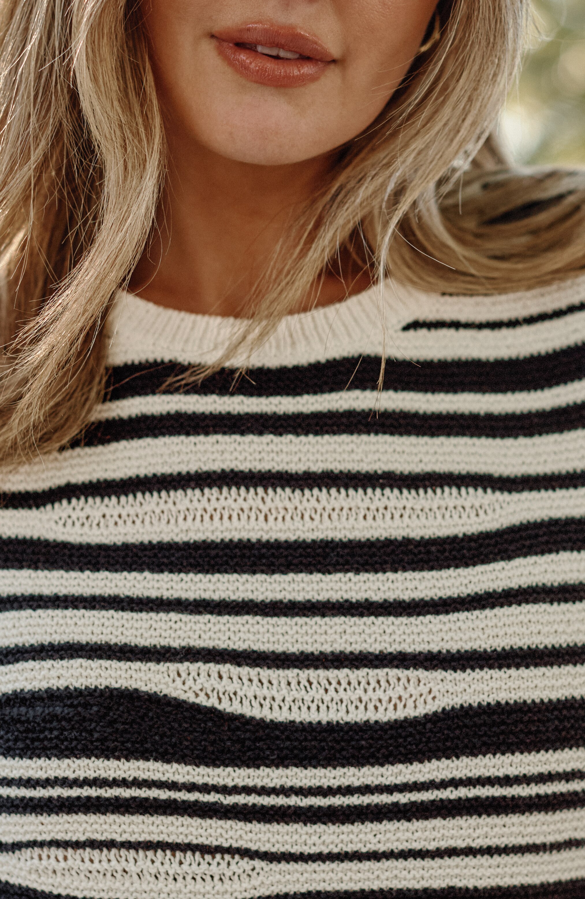 geo-textured striped top