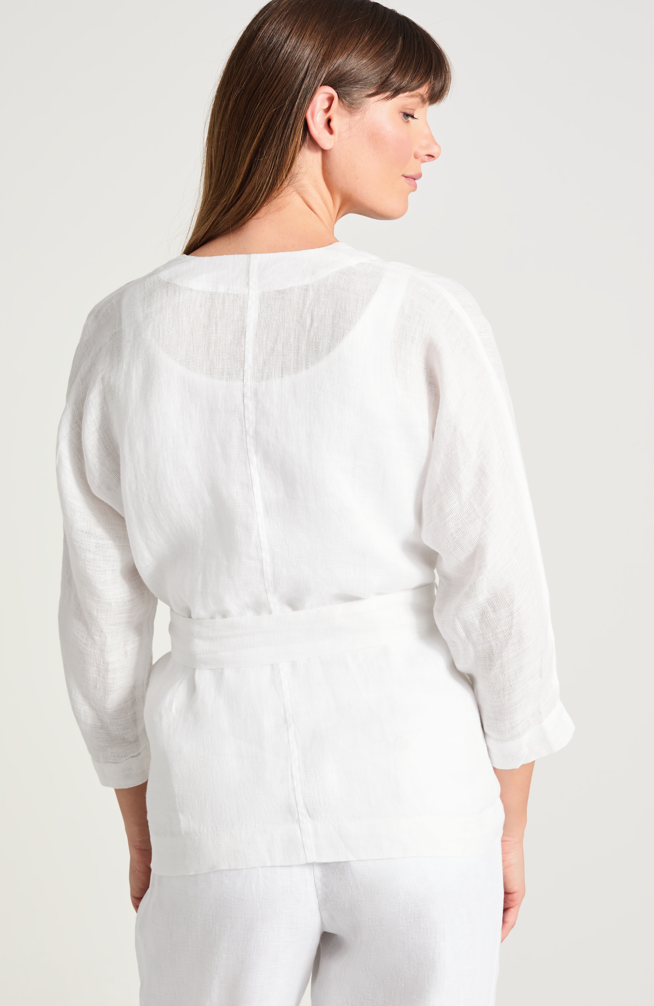pure jill linen belted jacket