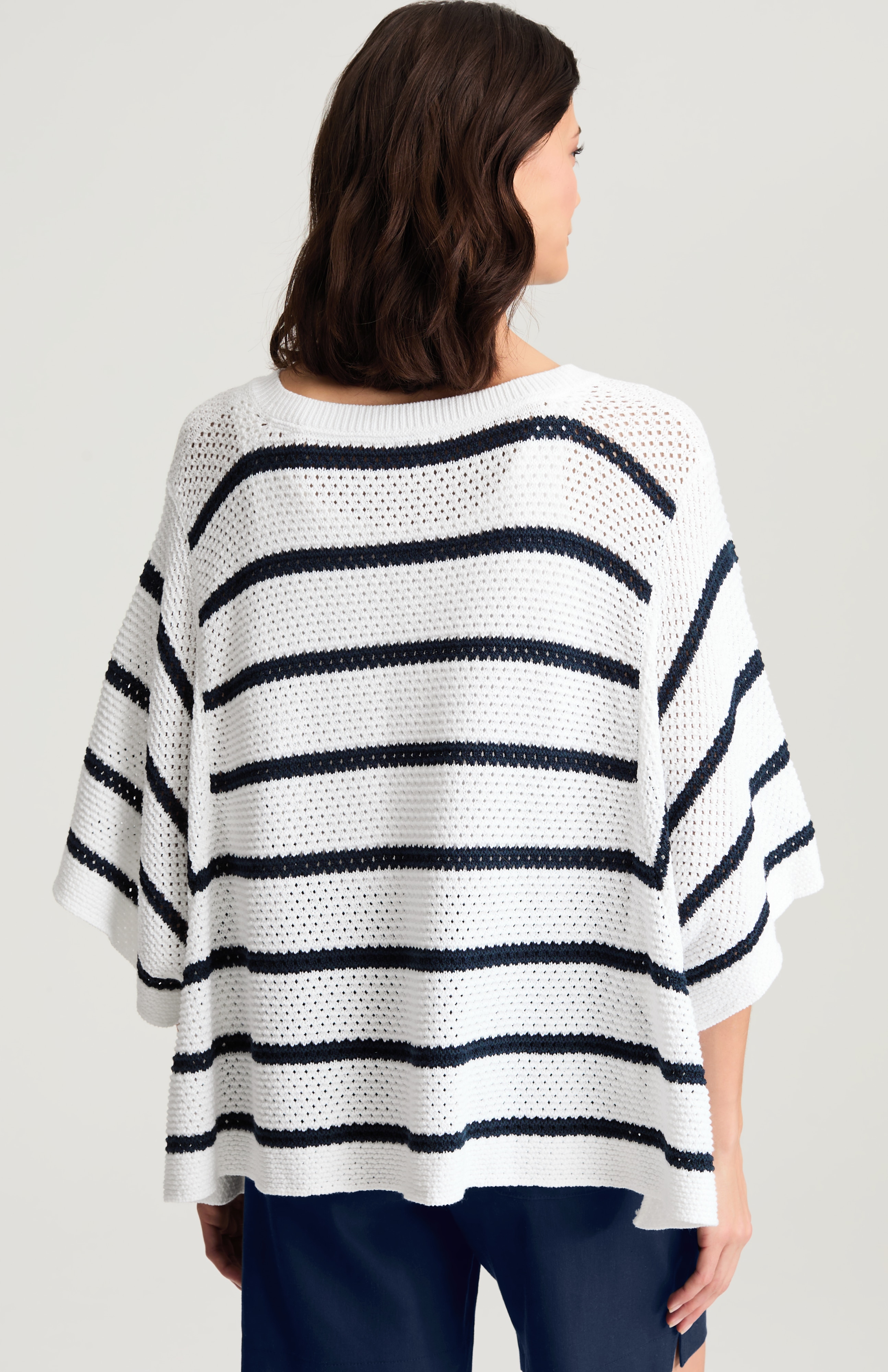 striped crochet poncho