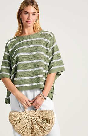 Image for Striped Crochet Poncho