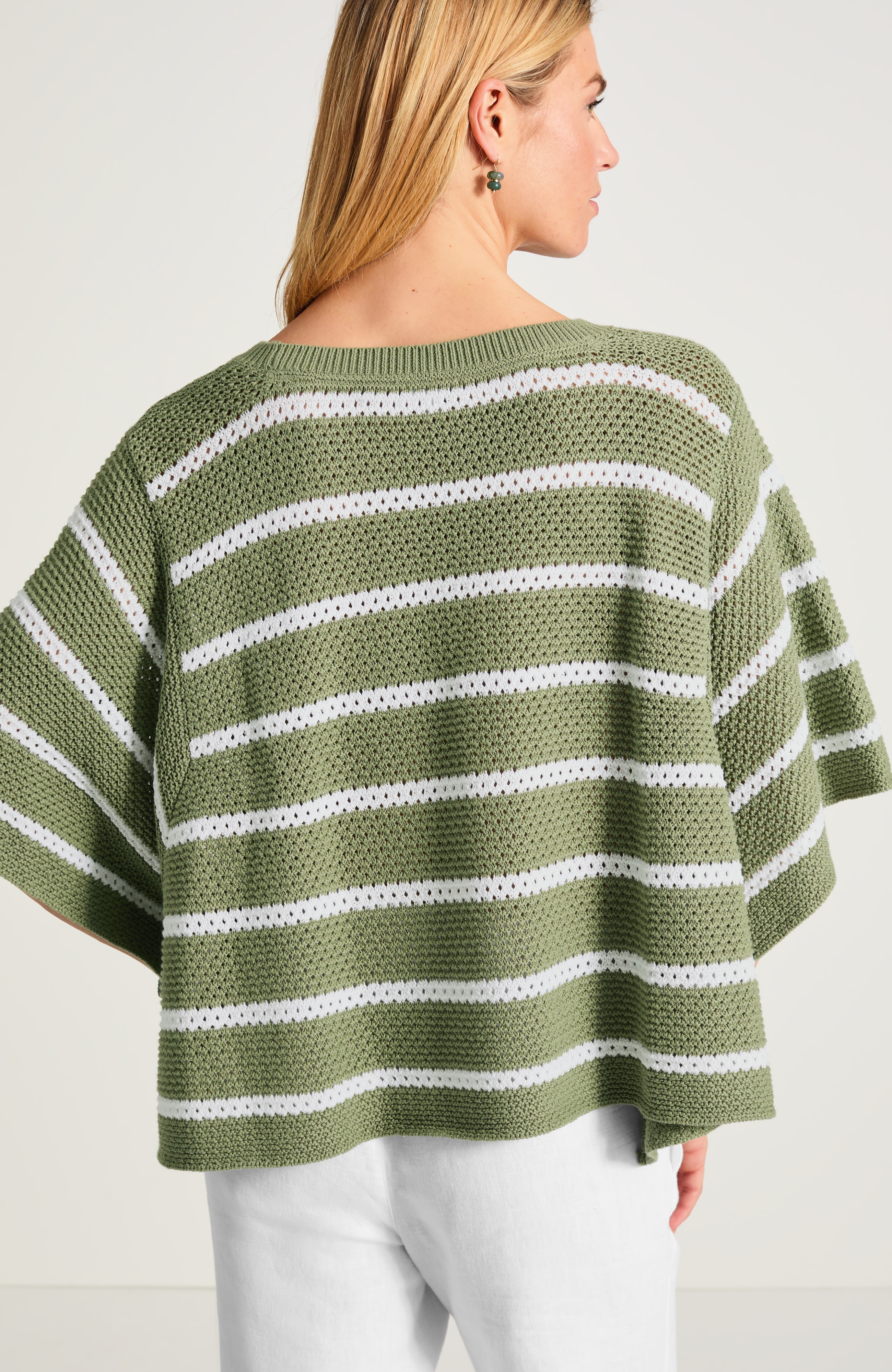 striped crochet poncho