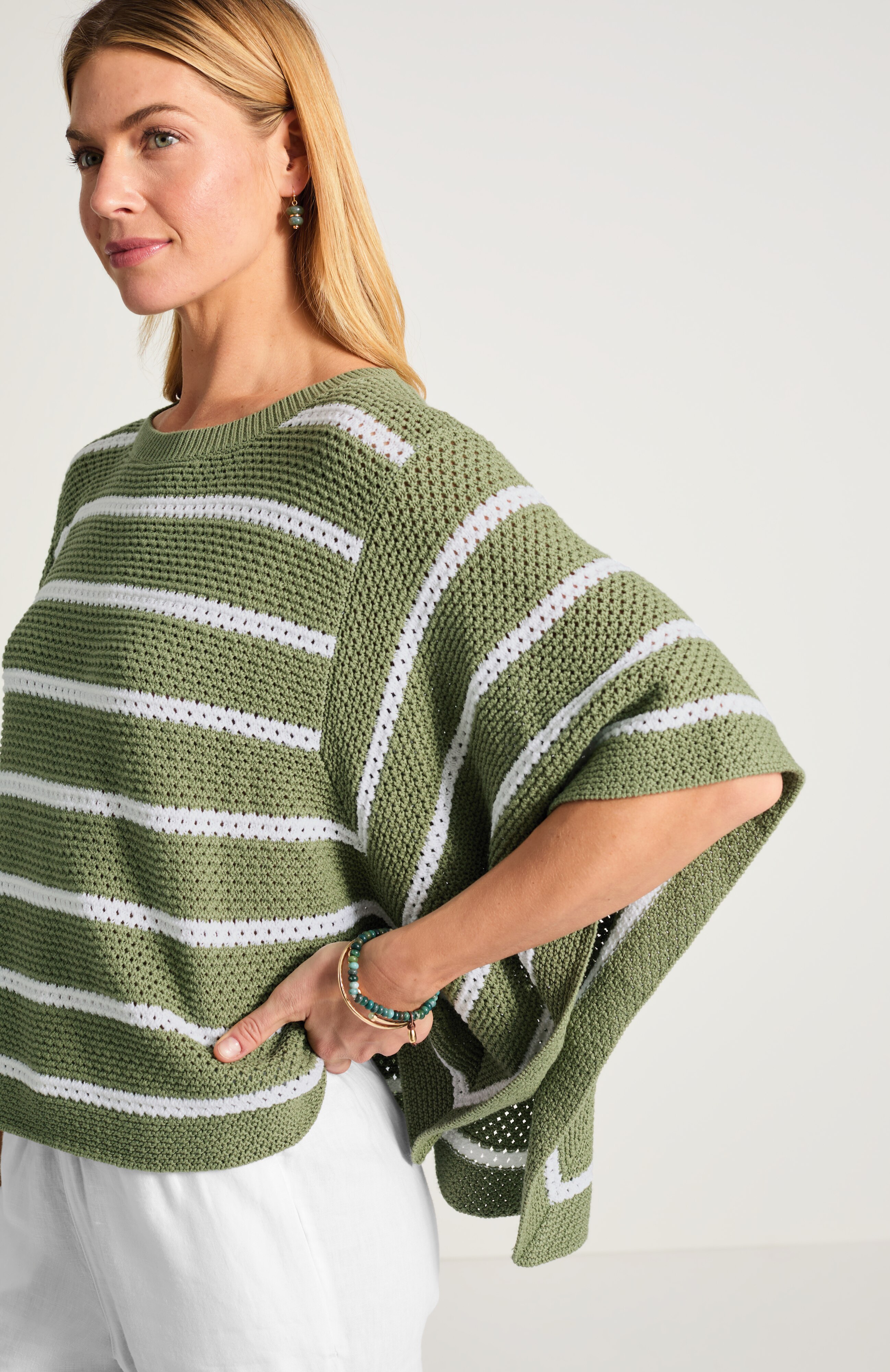 striped crochet poncho