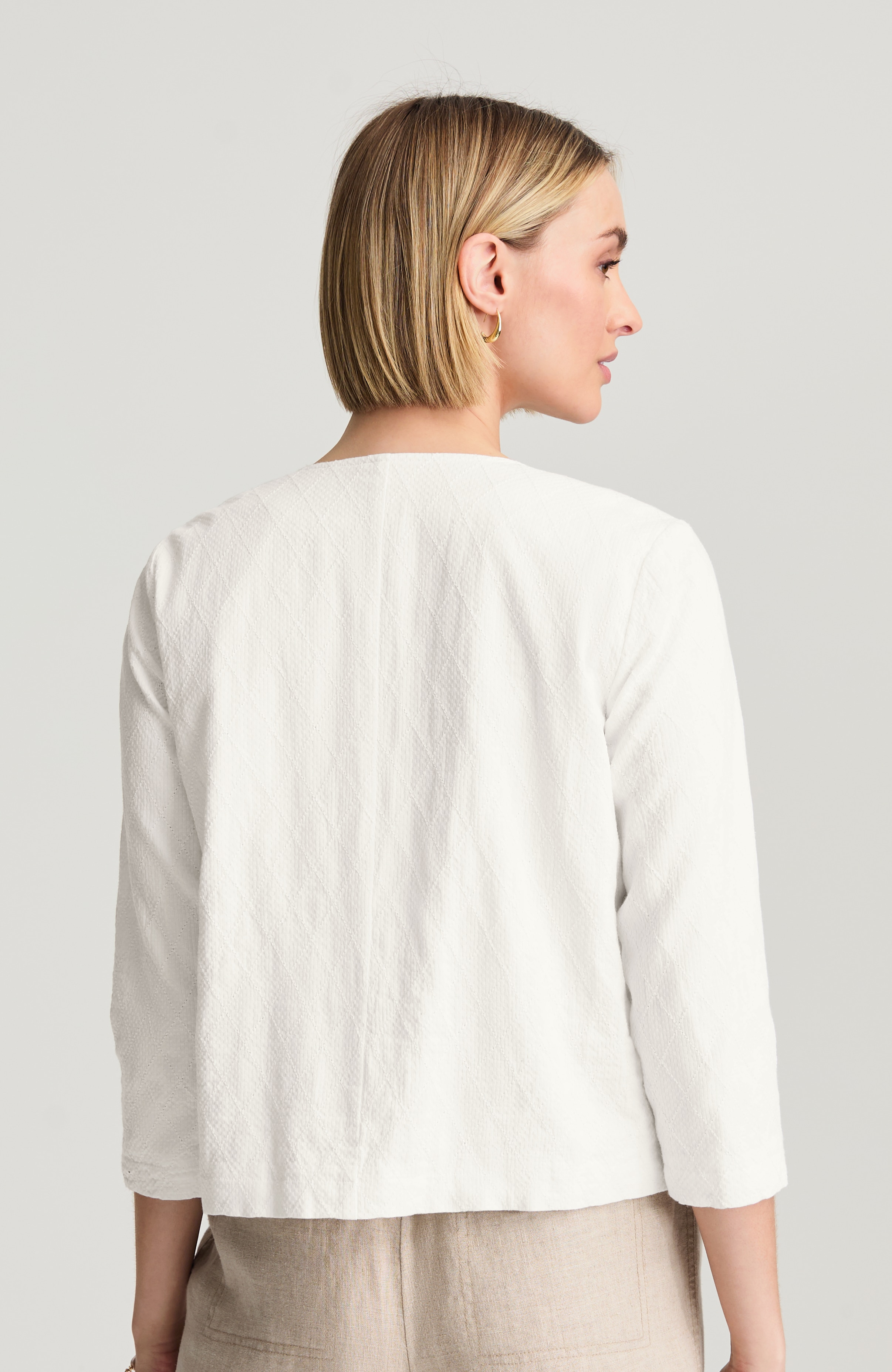 pure jill textured & embroidered jacket