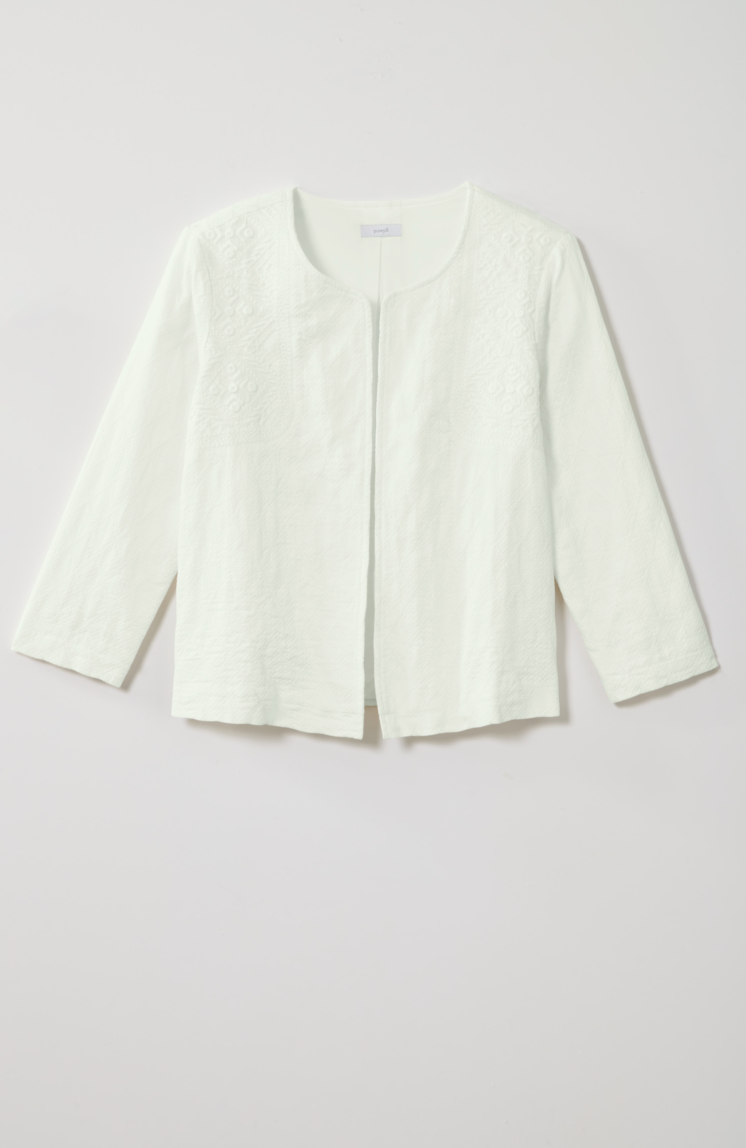 pure jill textured & embroidered jacket