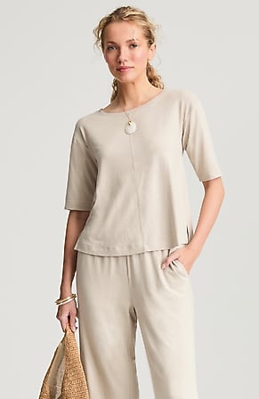Image for Pure Jill Linen-Blend Tee