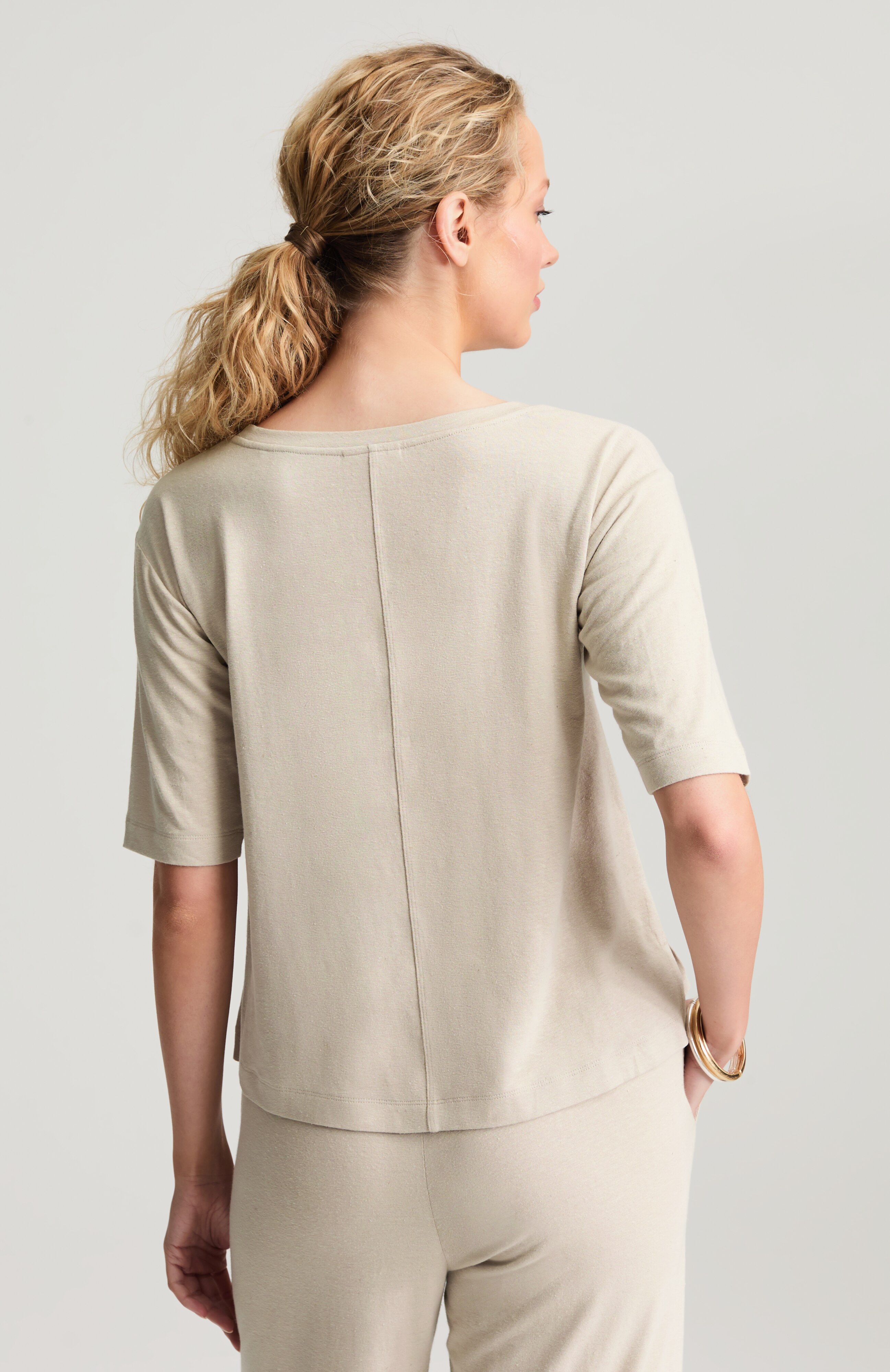 pure jill linen-blend tee